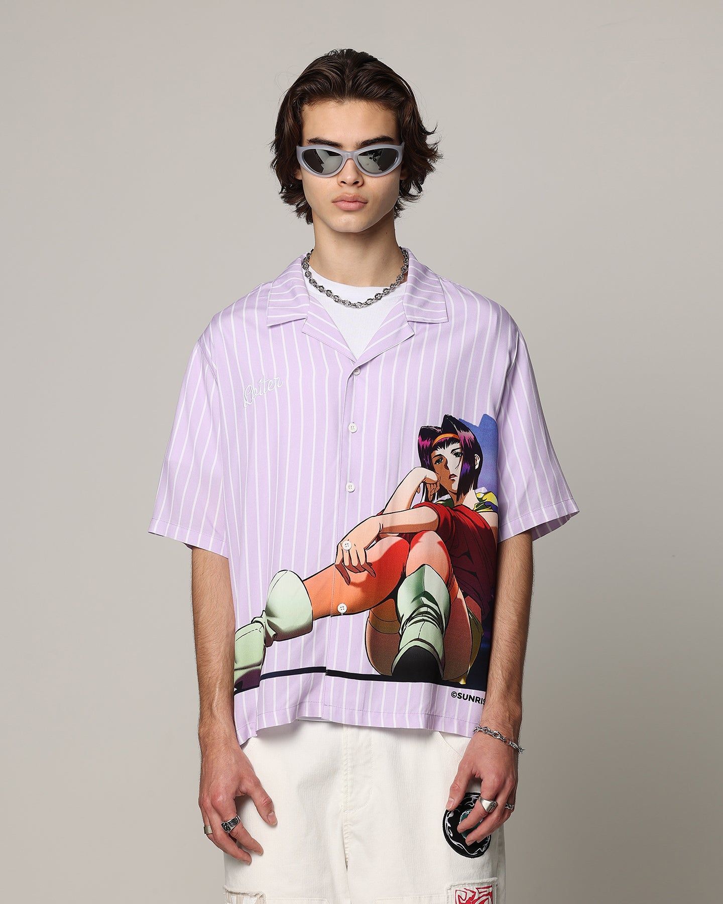 Loiter X Cowboy Bebop Button Up Shirt Lilac sold by Culture Kings