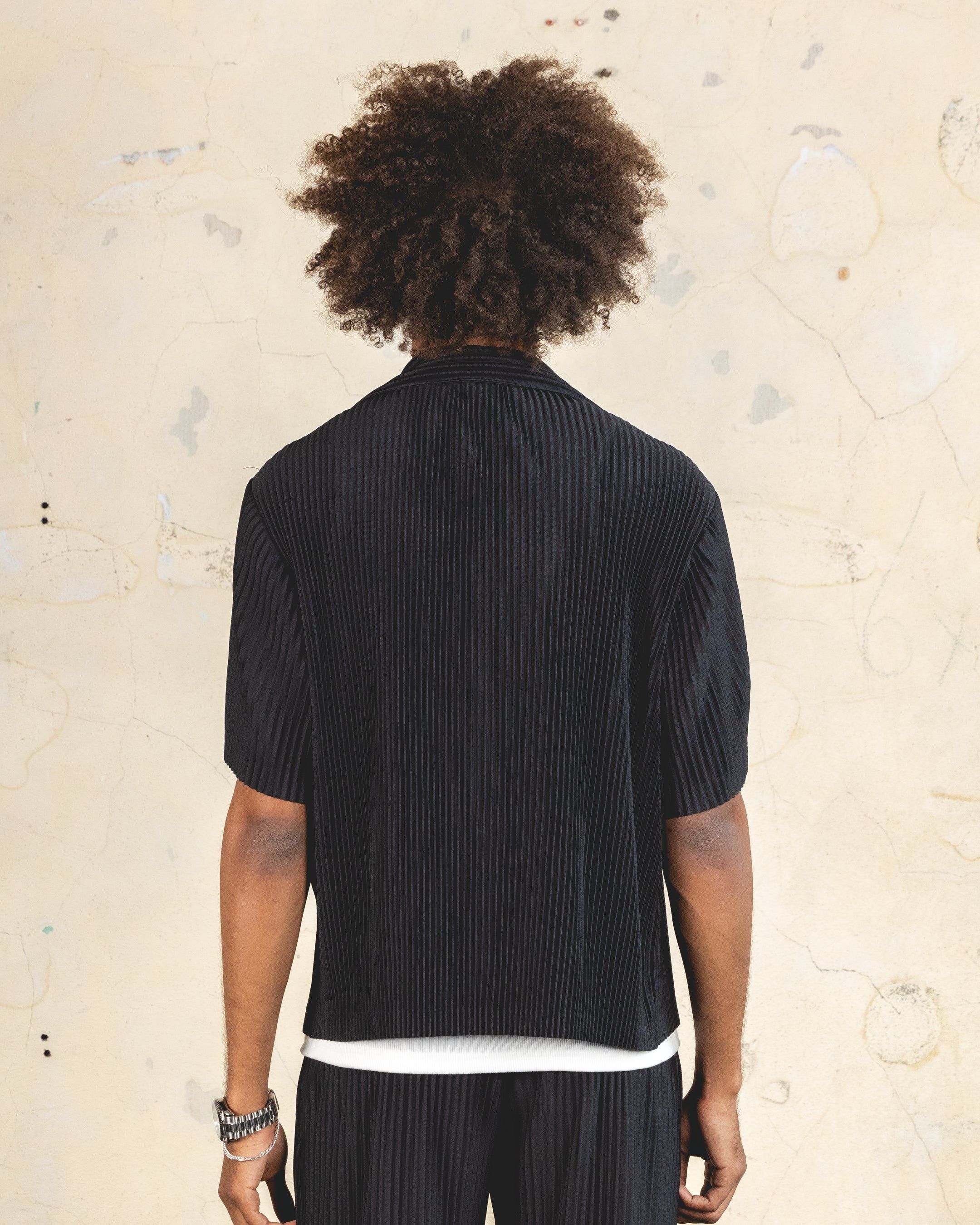 404 Harbour Plisse Button Up Shirt Black sold by Culture Kings product image thumbnail 3