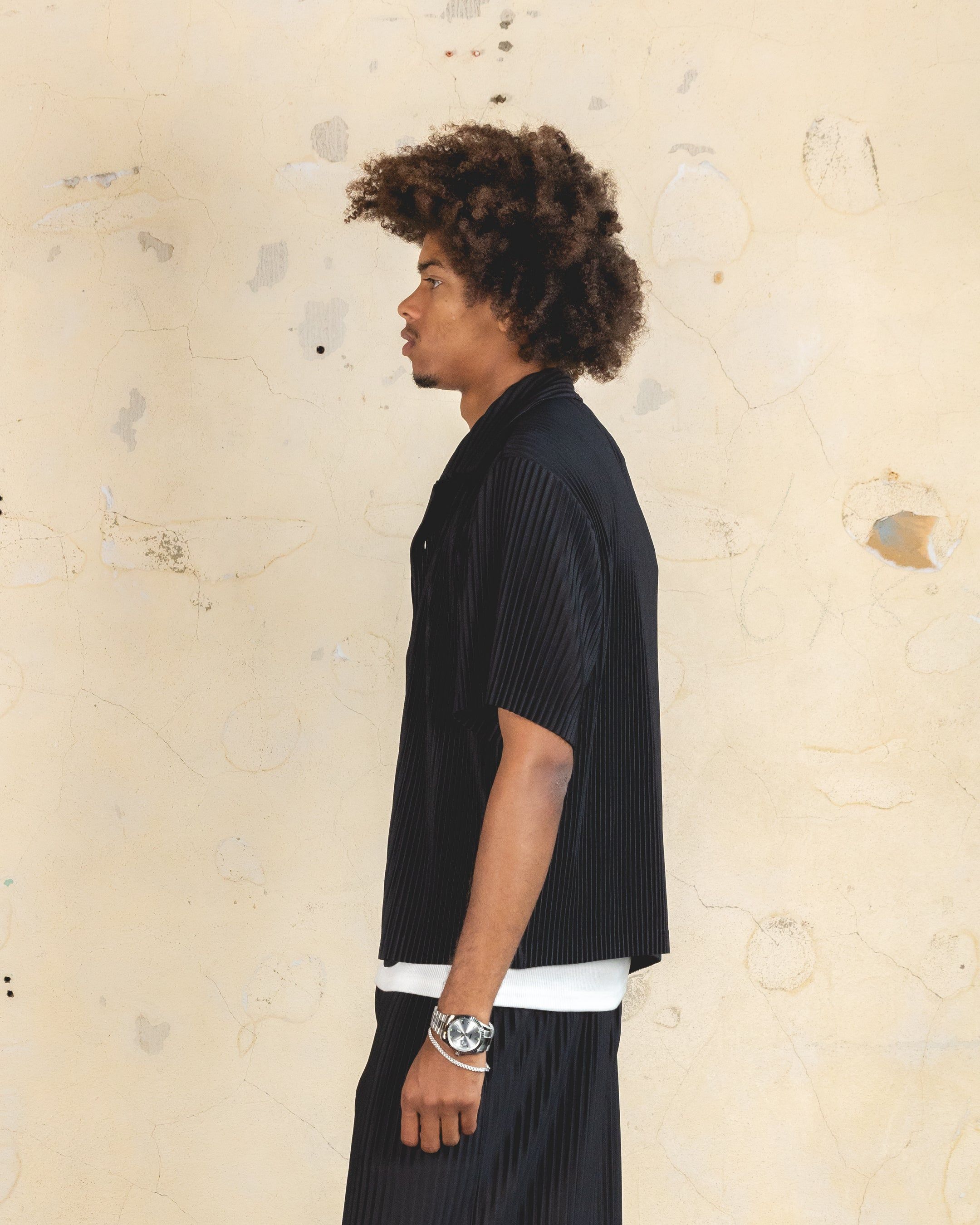 404 Harbour Plisse Button Up Shirt Black sold by Culture Kings product image thumbnail 5