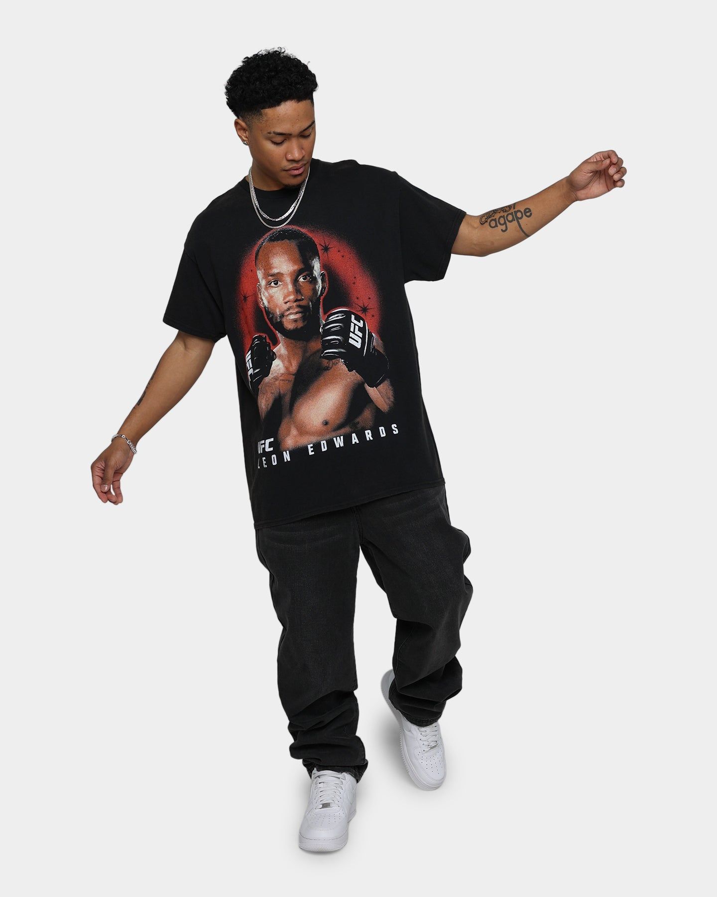 Goat Crew X UFC Leon Edwards Vintage T-Shirt Black Wash sold by Culture Kings product image thumbnail 2