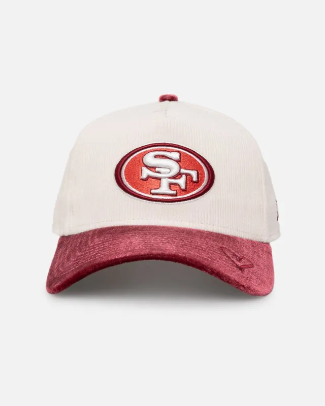 New Era San Francisco 49ers 'Premium Corduroy Velvet' 9FORTY A-Frame Snapback Chrome White/Cardinal sold by Culture Kings