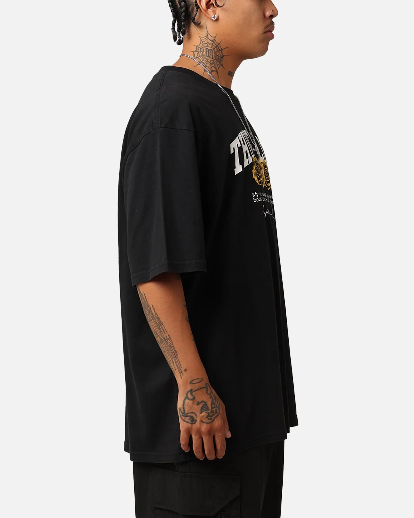 Tupac Thug Life Rose T-Shirt Washed Black sold by Culture Kings product image thumbnail 5
