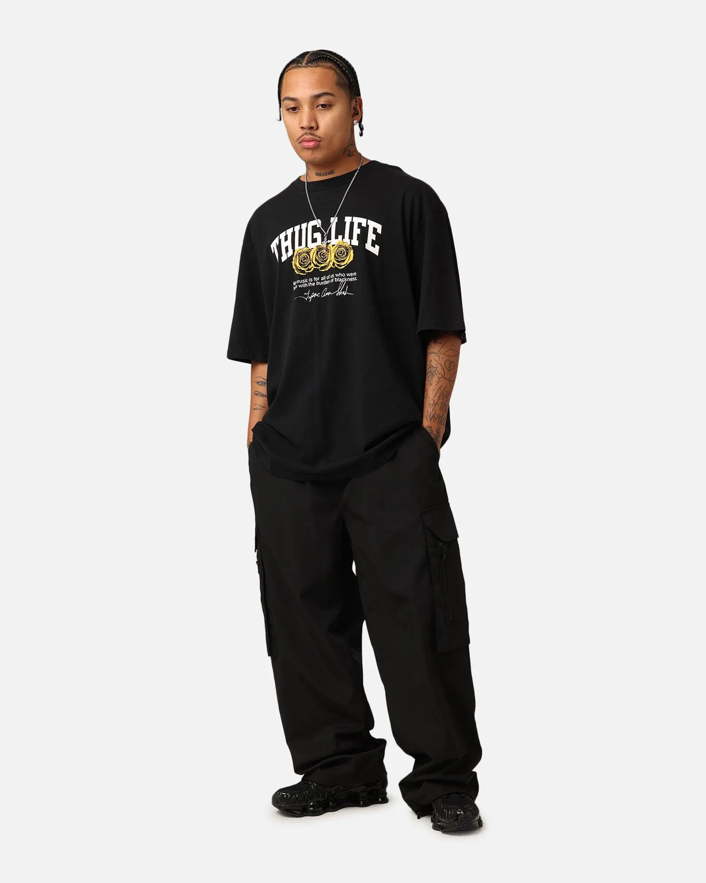 Tupac Thug Life Rose T-Shirt Washed Black sold by Culture Kings product image thumbnail 2
