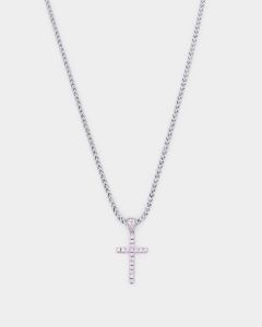 NXS Classic Mini Cross Pendant White Gold/Pink sold by Culture Kings