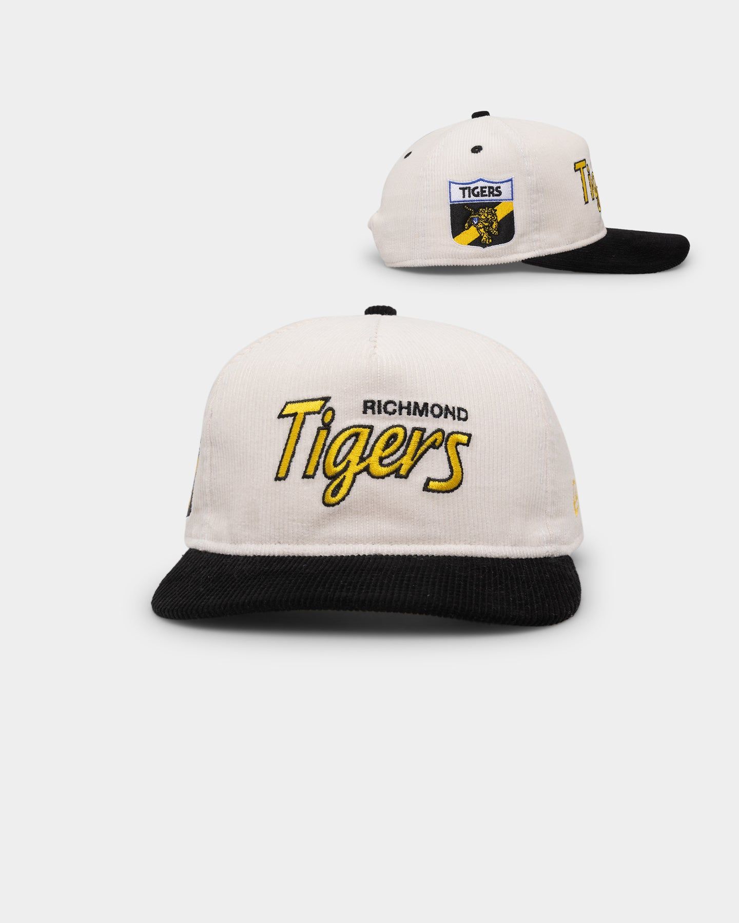 New Era Richmond Tigers "AFL Cord Script" Golfer Snapback Chrome/OTC sold by Culture Kings