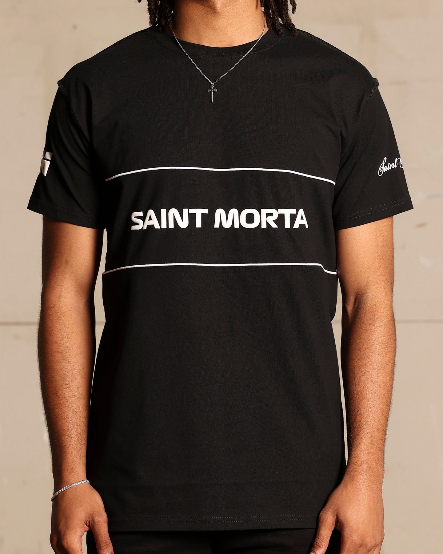 Saint Morta Moto Lafayette T-Shirt Black/White sold by Culture Kings product image thumbnail 4