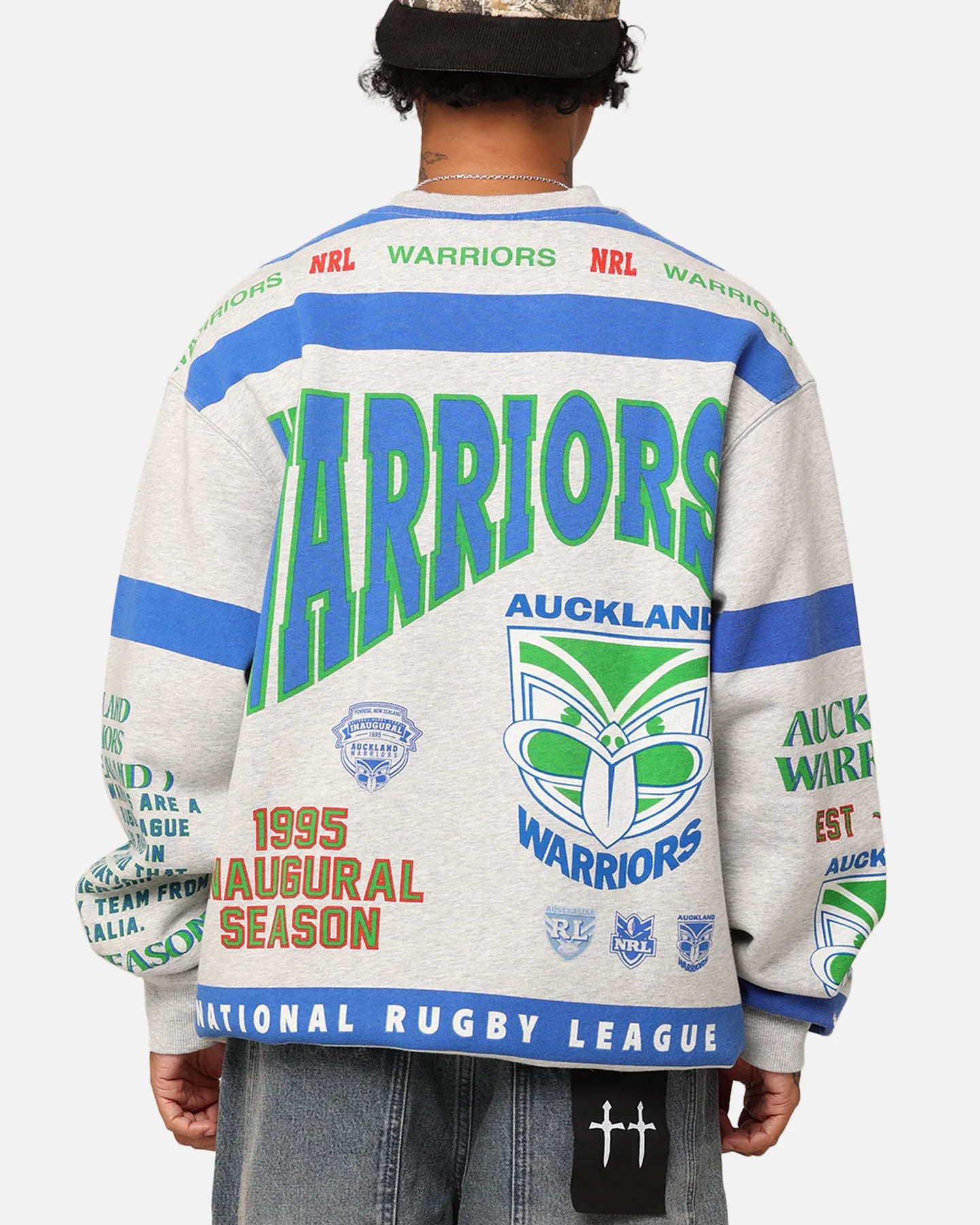 Mitchell & Ness New Zealand Warriors Team Crewneck Grey Marle sold by Culture Kings product image thumbnail 3