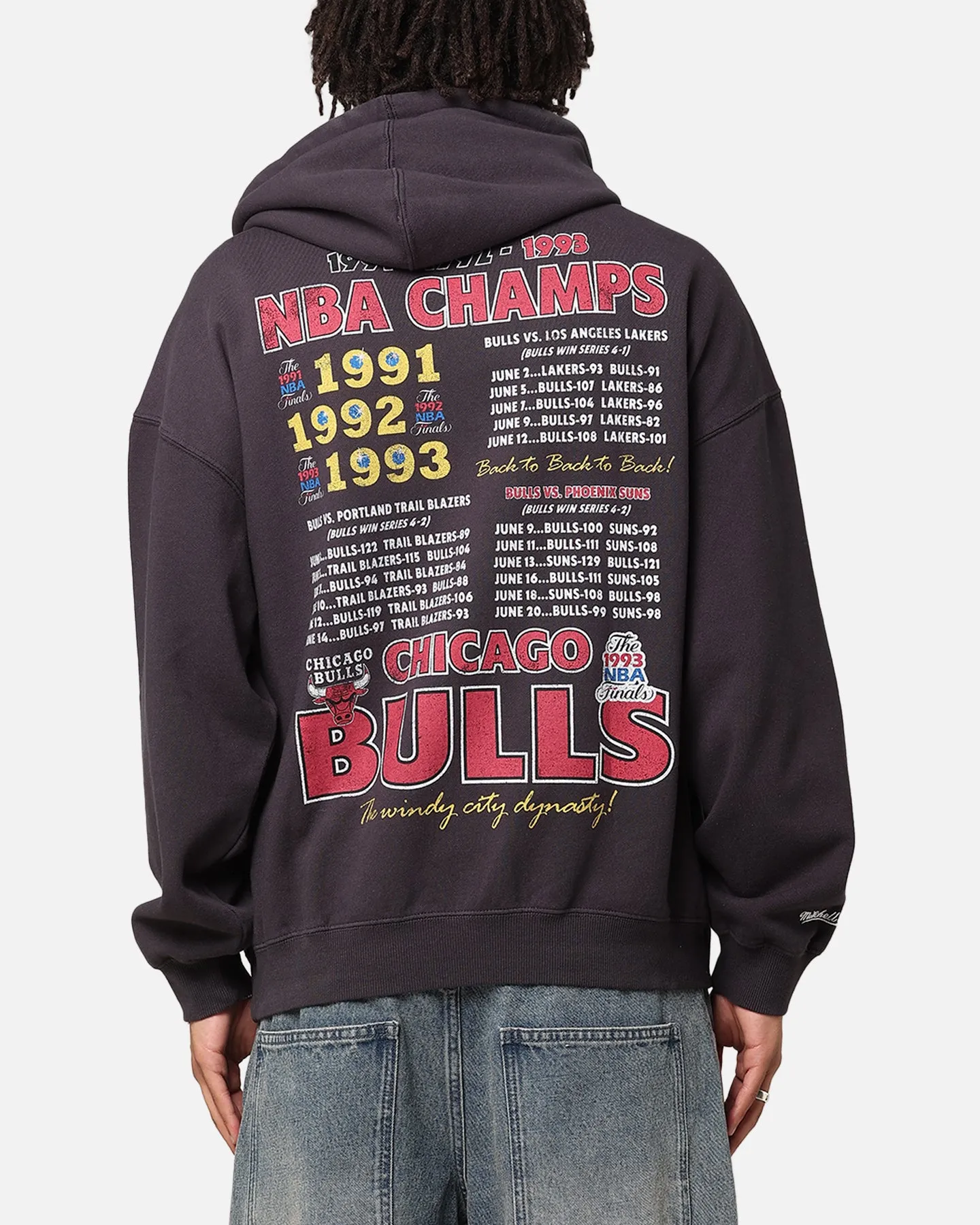Mitchell & Ness Chicago Bulls Finals Champion Hoodie Overdyed Black sold by Culture Kings product image thumbnail 2