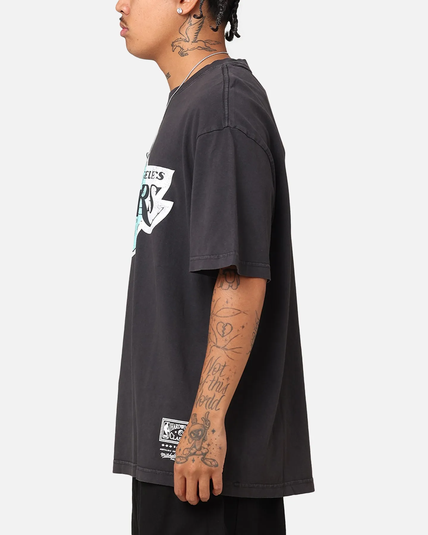 Mitchell & Ness Los Angeles Lakers Ice Blue Logo T-Shirt Faded Black sold by Culture Kings product image thumbnail 4