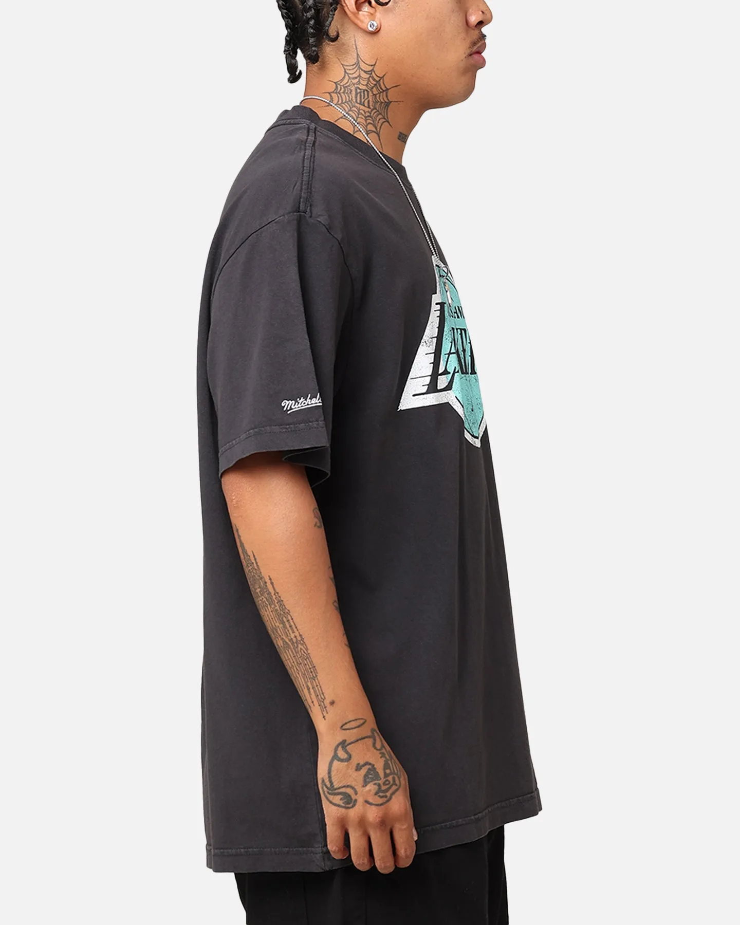 Mitchell & Ness Los Angeles Lakers Ice Blue Logo T-Shirt Faded Black sold by Culture Kings product image thumbnail 3
