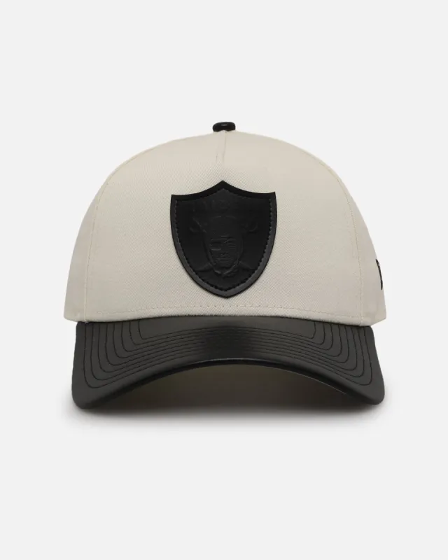 New Era Las Vegas Raiders 'Leather Visor' 9FORTY A-Frame Snapback Chrome White/Black sold by Culture Kings
