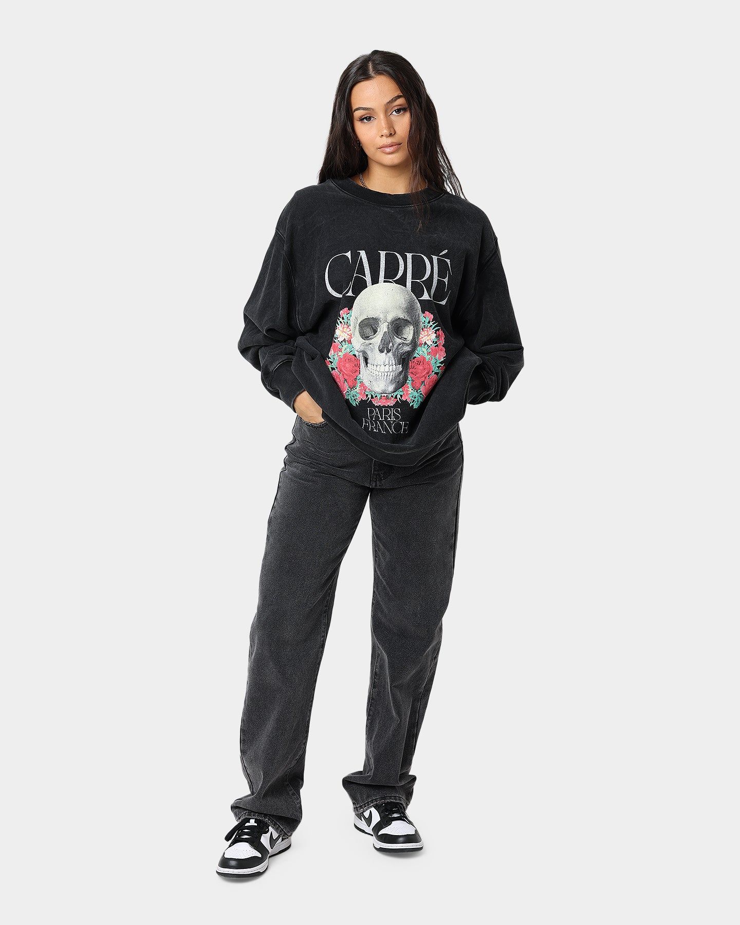 Carre Skull & Rose Vintage Crewneck Washed Black sold by Culture Kings product image thumbnail 2