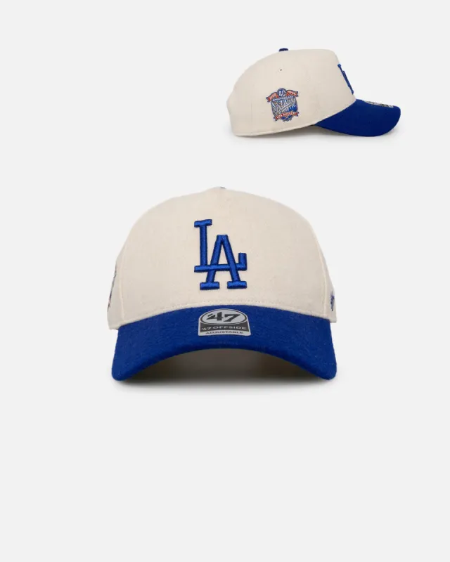 47 Brand Los Angeles Dodgers 'Wooly Offside DT' Sure Shot Snapback Natural/Royal sold by Culture Kings