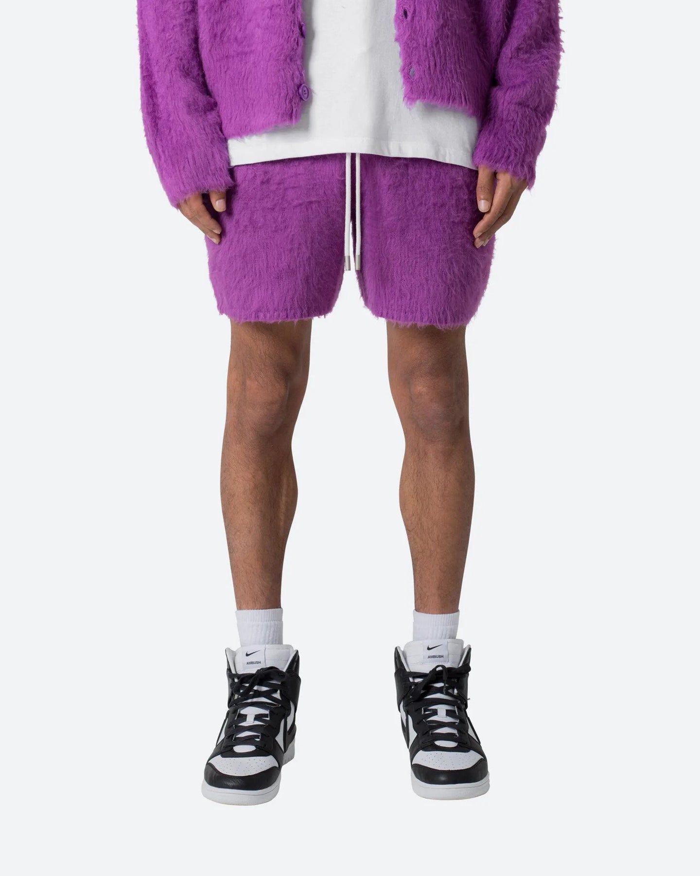 MNML Fuzzy Sweat Shorts Purple sold by Culture Kings