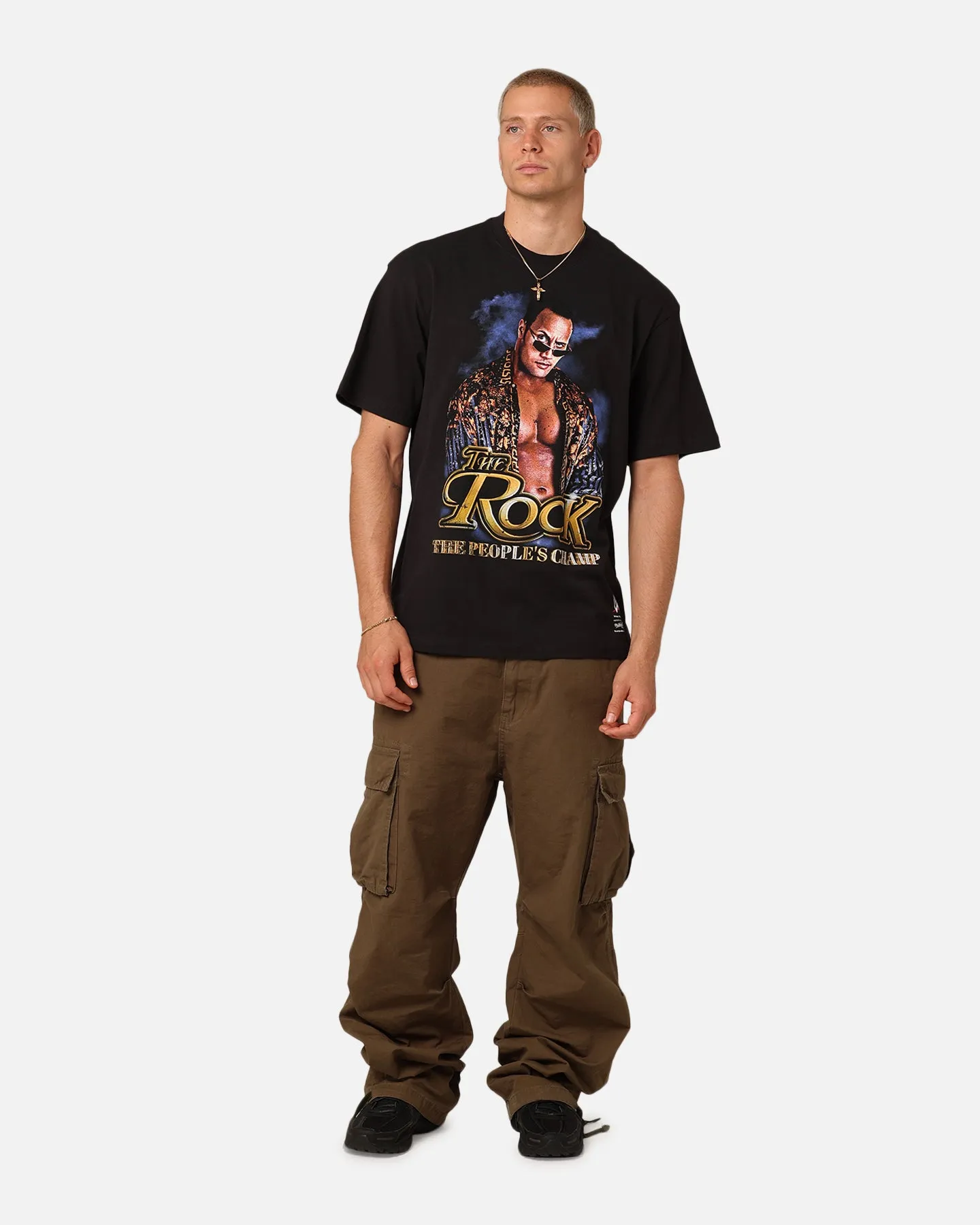 Mitchell & Ness X WWE Dwayne "The Rock" Johnson The People's Champ T-Shirt Overdyed Black sold by Culture Kings product image thumbnail 2