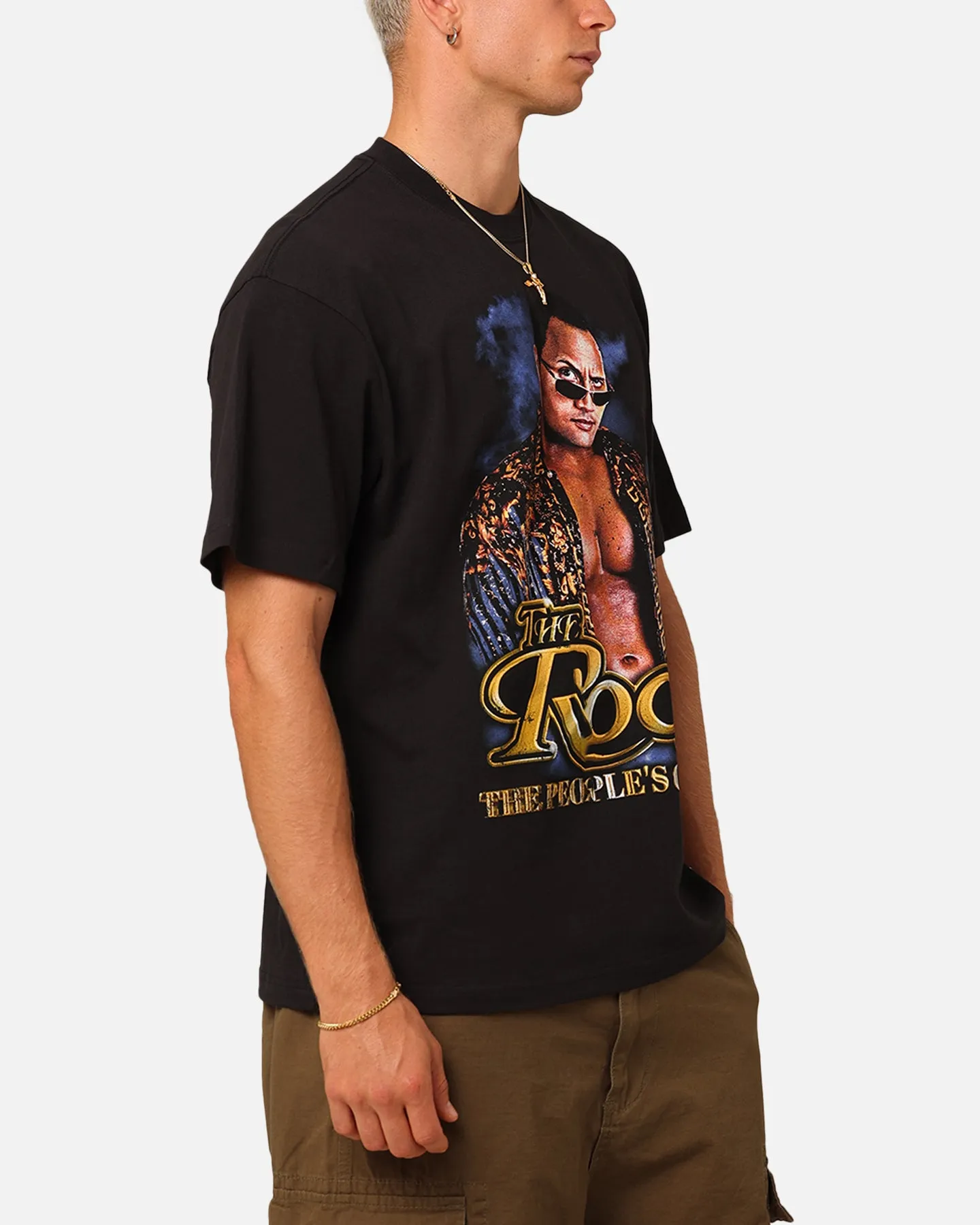 Mitchell & Ness X WWE Dwayne "The Rock" Johnson The People's Champ T-Shirt Overdyed Black sold by Culture Kings product image thumbnail 4