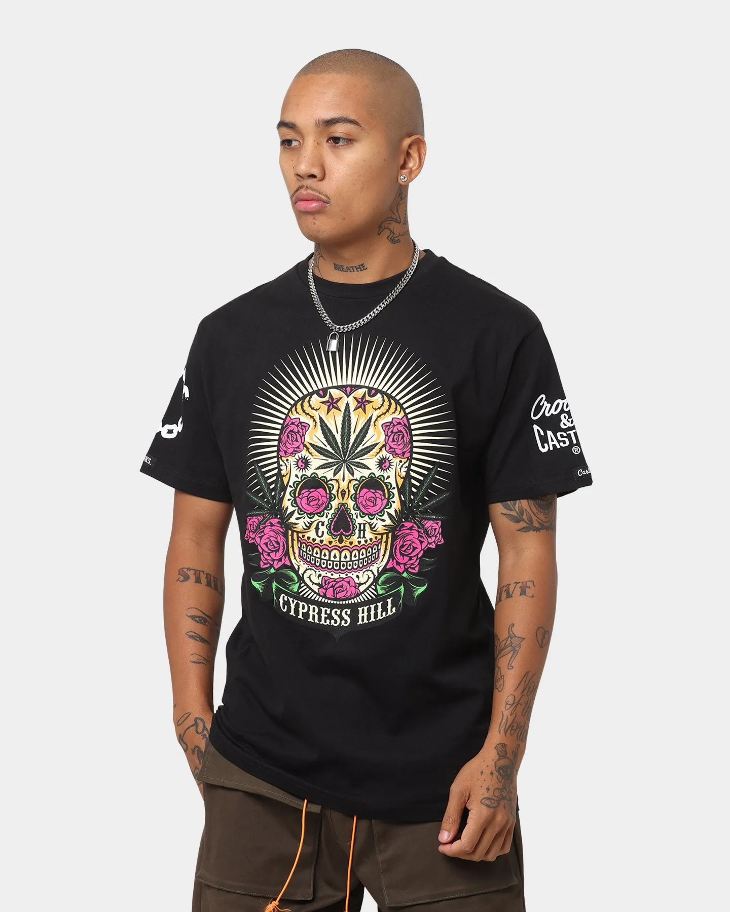 Crooks & Castles Cypress Hill Skull T-Shirt Black sold by Culture Kings