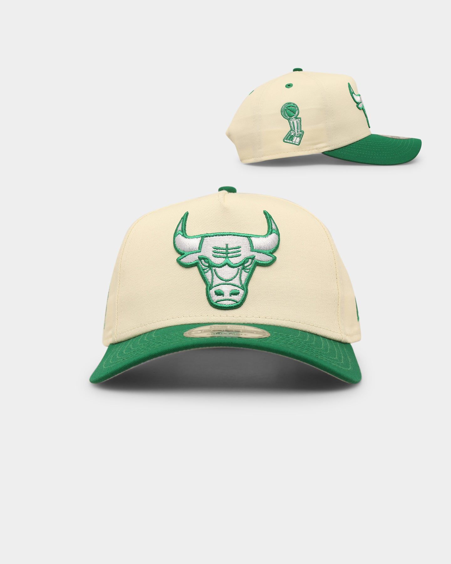 New Era Chicago Bulls 'Lucky Green' 9FORTY A-Frame Snapback Chrome White sold by Culture Kings