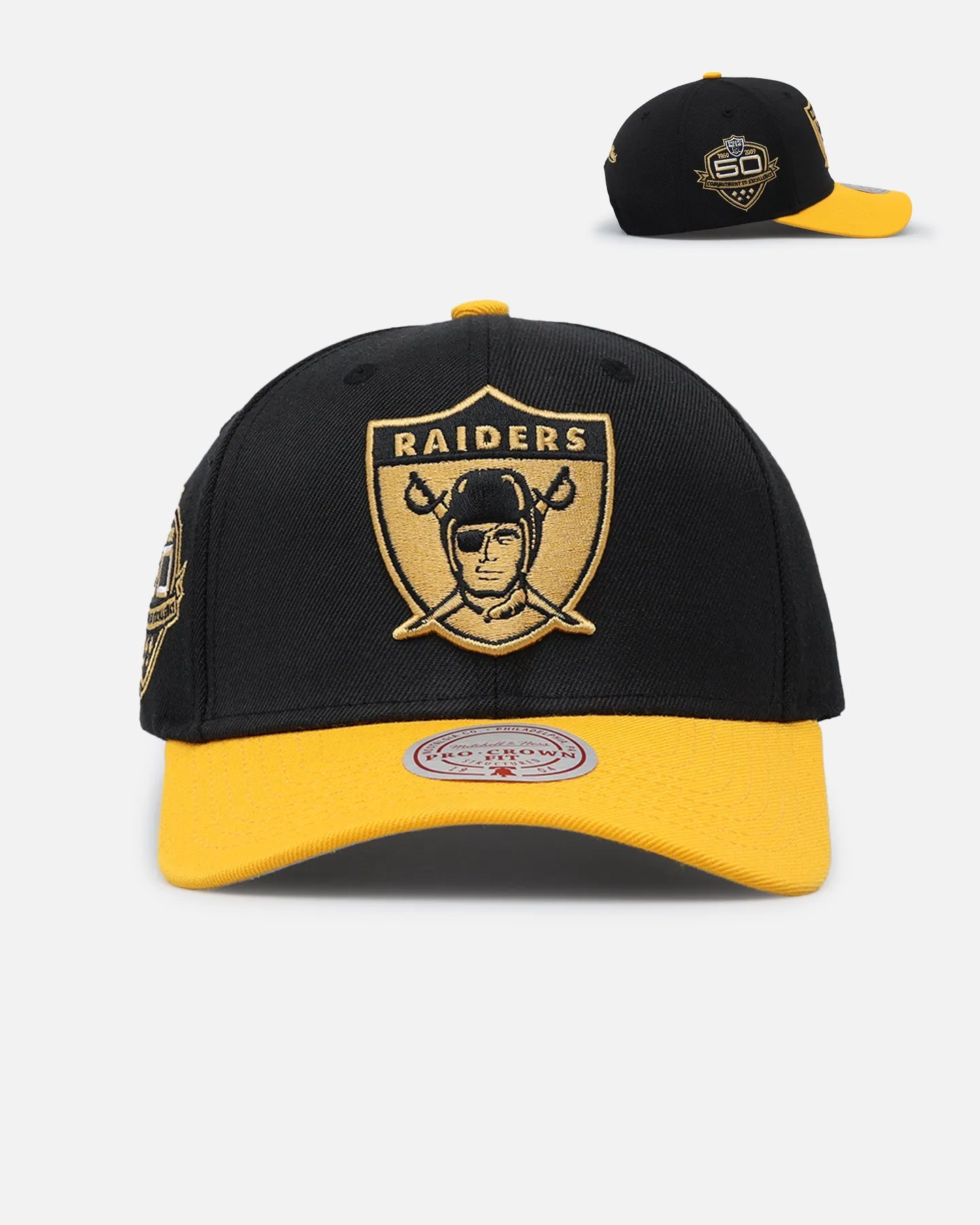 Mitchell & Ness Las Vegas Raiders "Enter The Dragon" Pro Crown Snapback Black/Ochre sold by Culture Kings