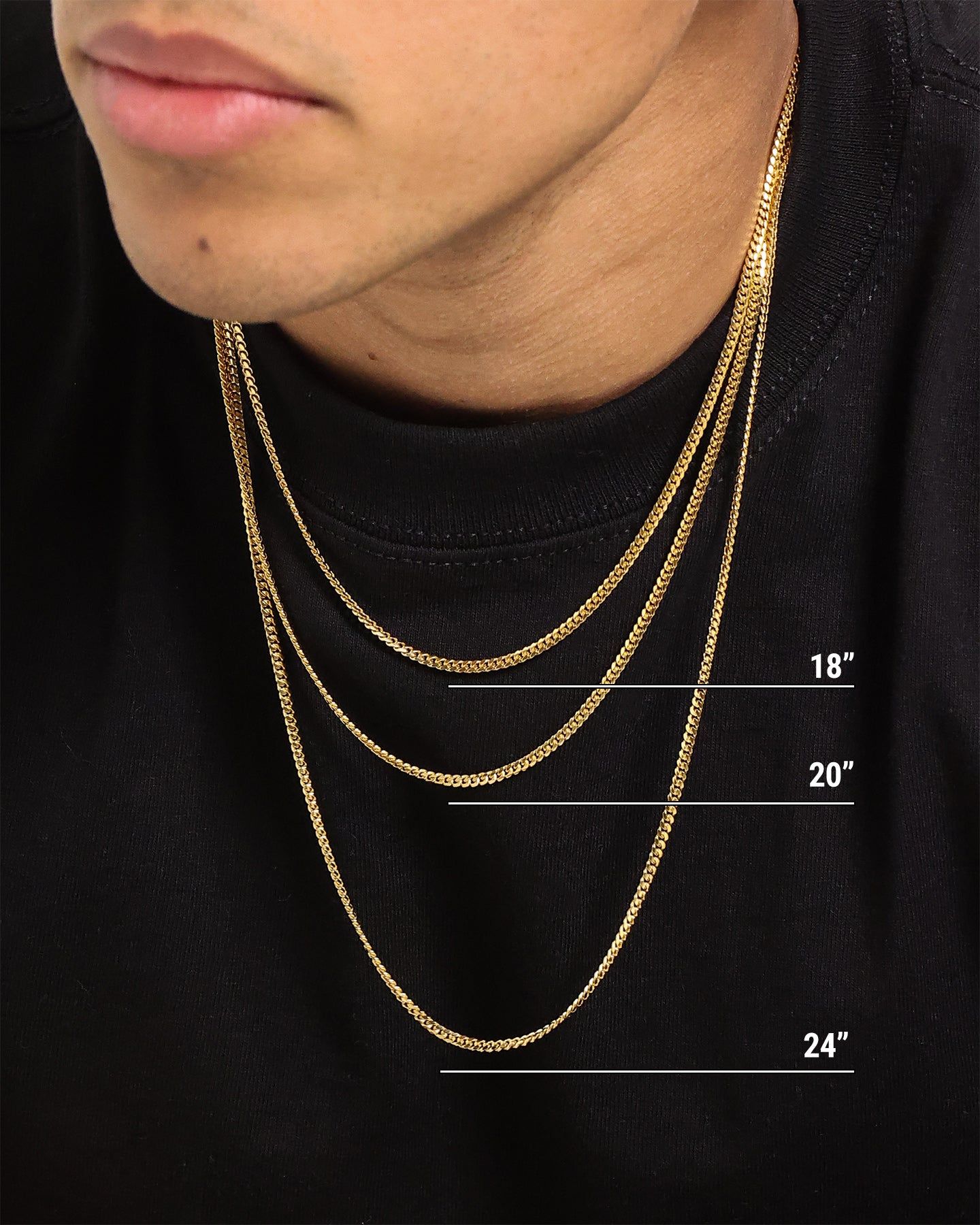 House Of Auric Cuban Link 2.5mm 18" Chain 18K Gold Vermeil sold by Culture Kings product image thumbnail 3