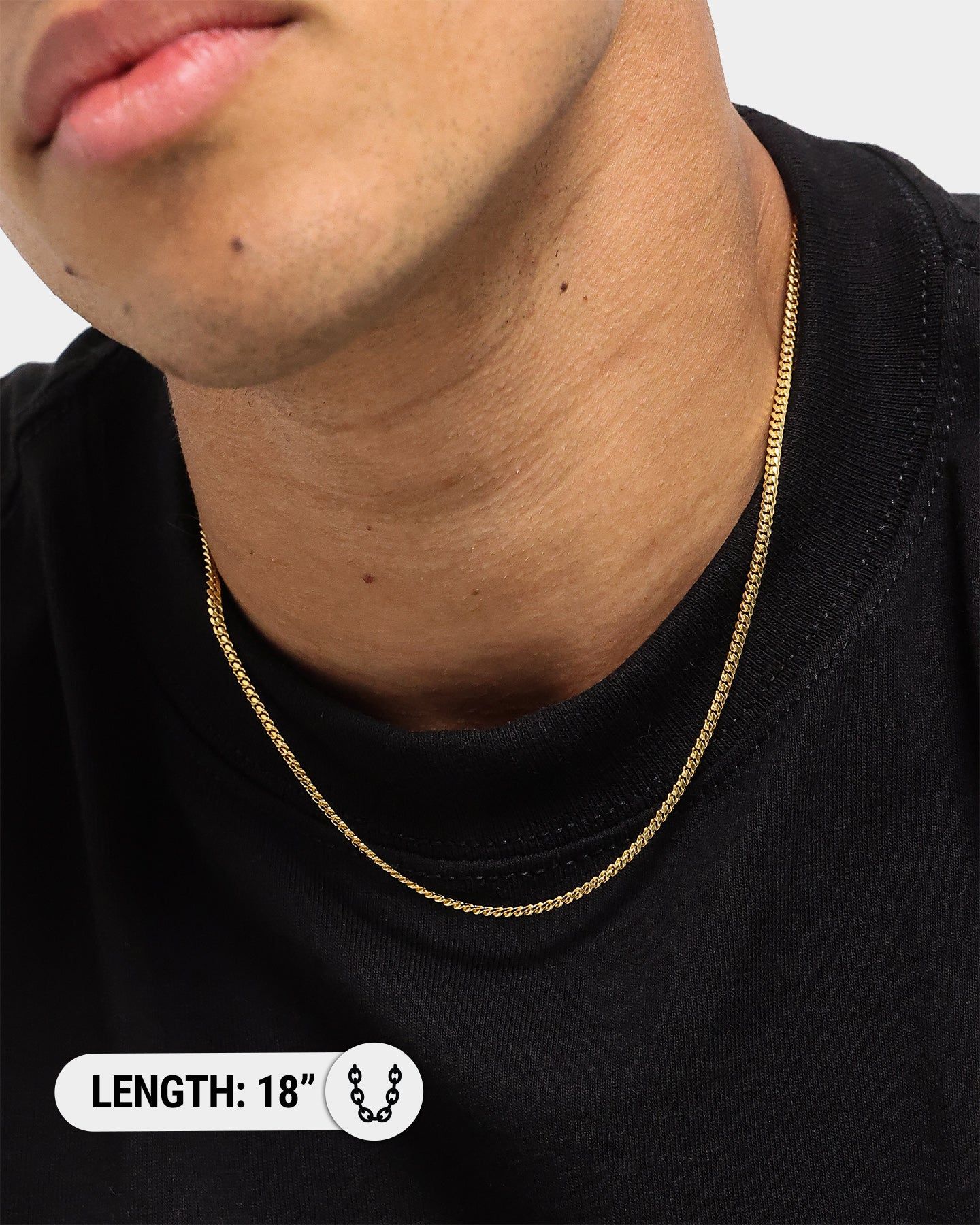 House Of Auric Cuban Link 2.5mm 18" Chain 18K Gold Vermeil sold by Culture Kings product image thumbnail 4