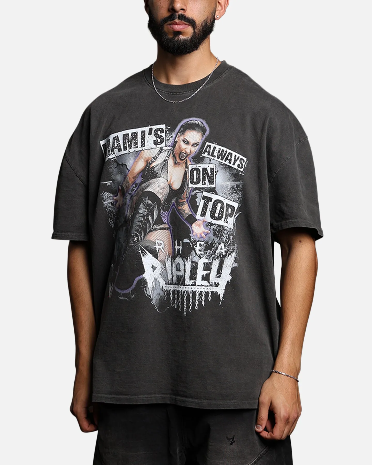 Culture Kings X WWE Rhea Ripley Vintage T-Shirt Black Wash sold by Culture Kings