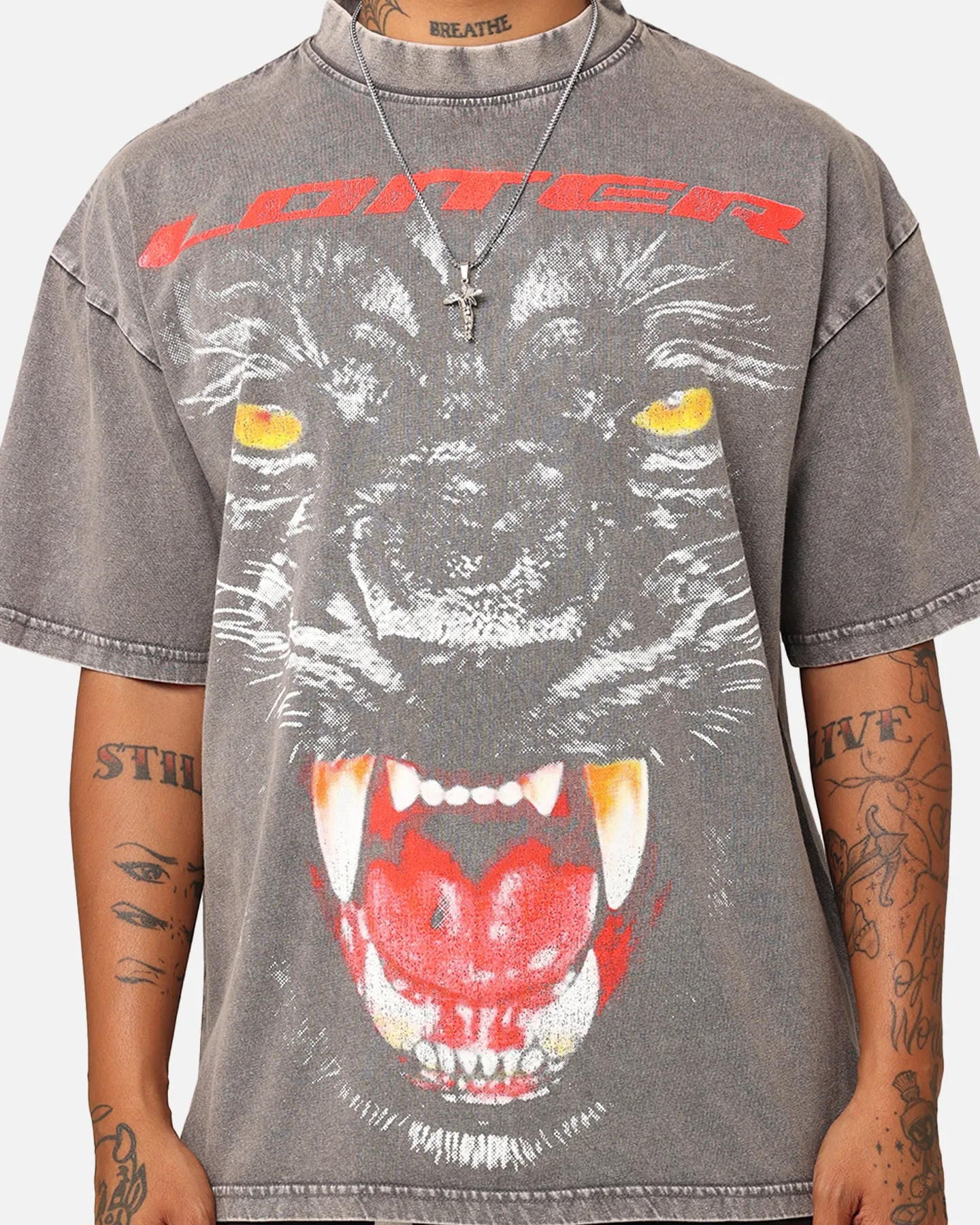 Loiter Urban Beast Vintage T-Shirt Charcoal sold by Culture Kings product image thumbnail 4