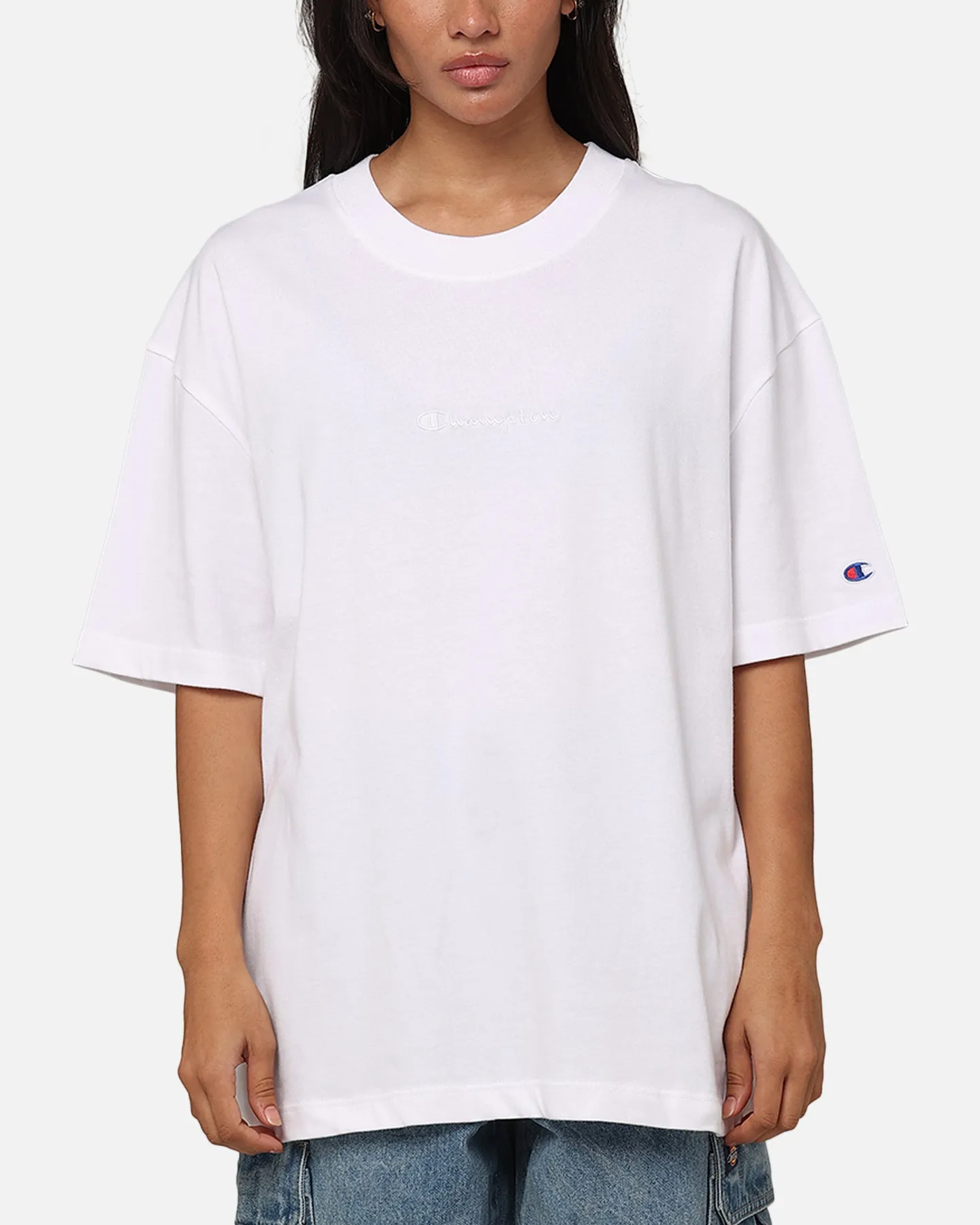 Champion Heritage New Script T-Shirt White sold by Culture Kings