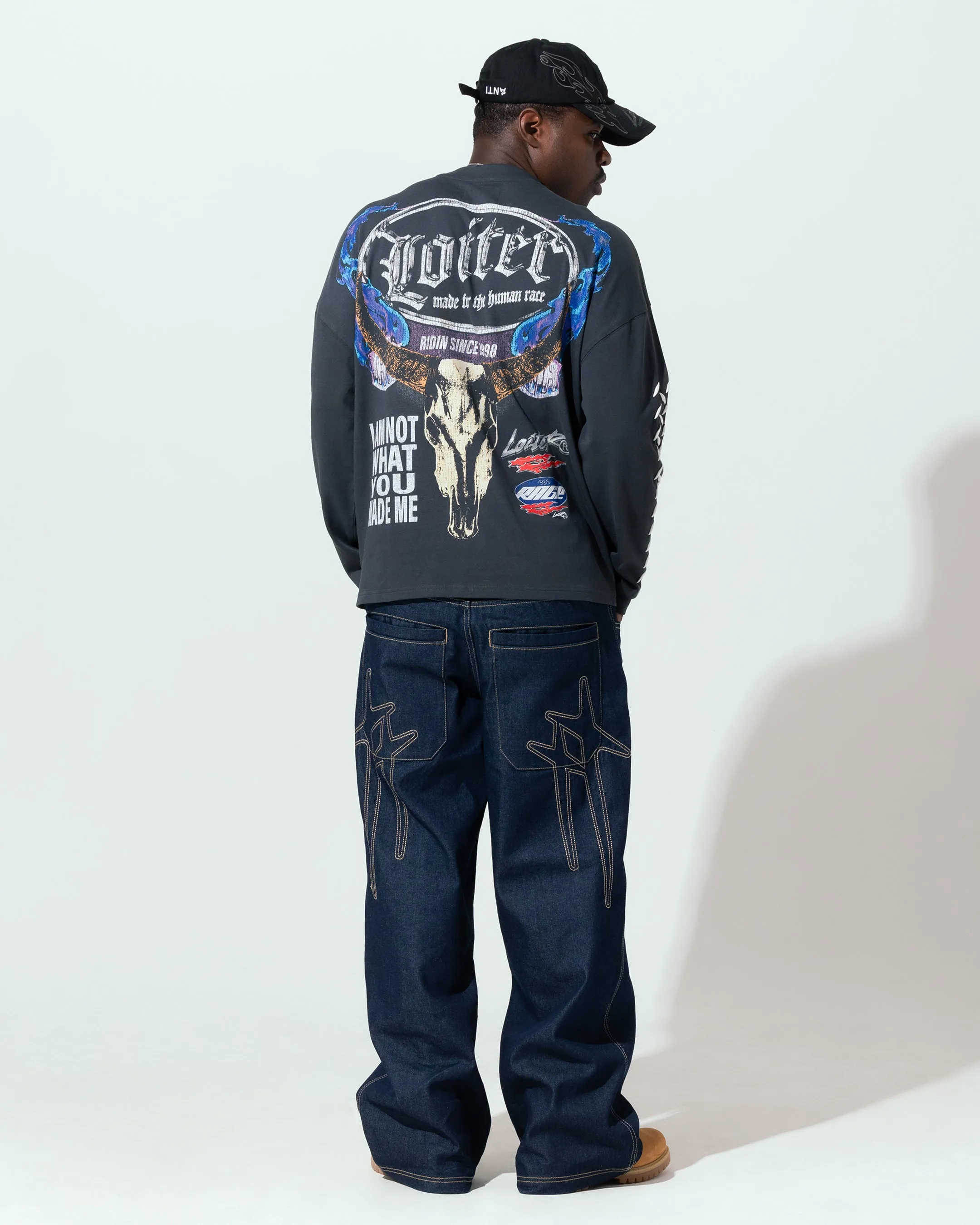 Loiter Repressed Box Long Sleeve T-Shirt Charcoal sold by Culture Kings product image thumbnail 3