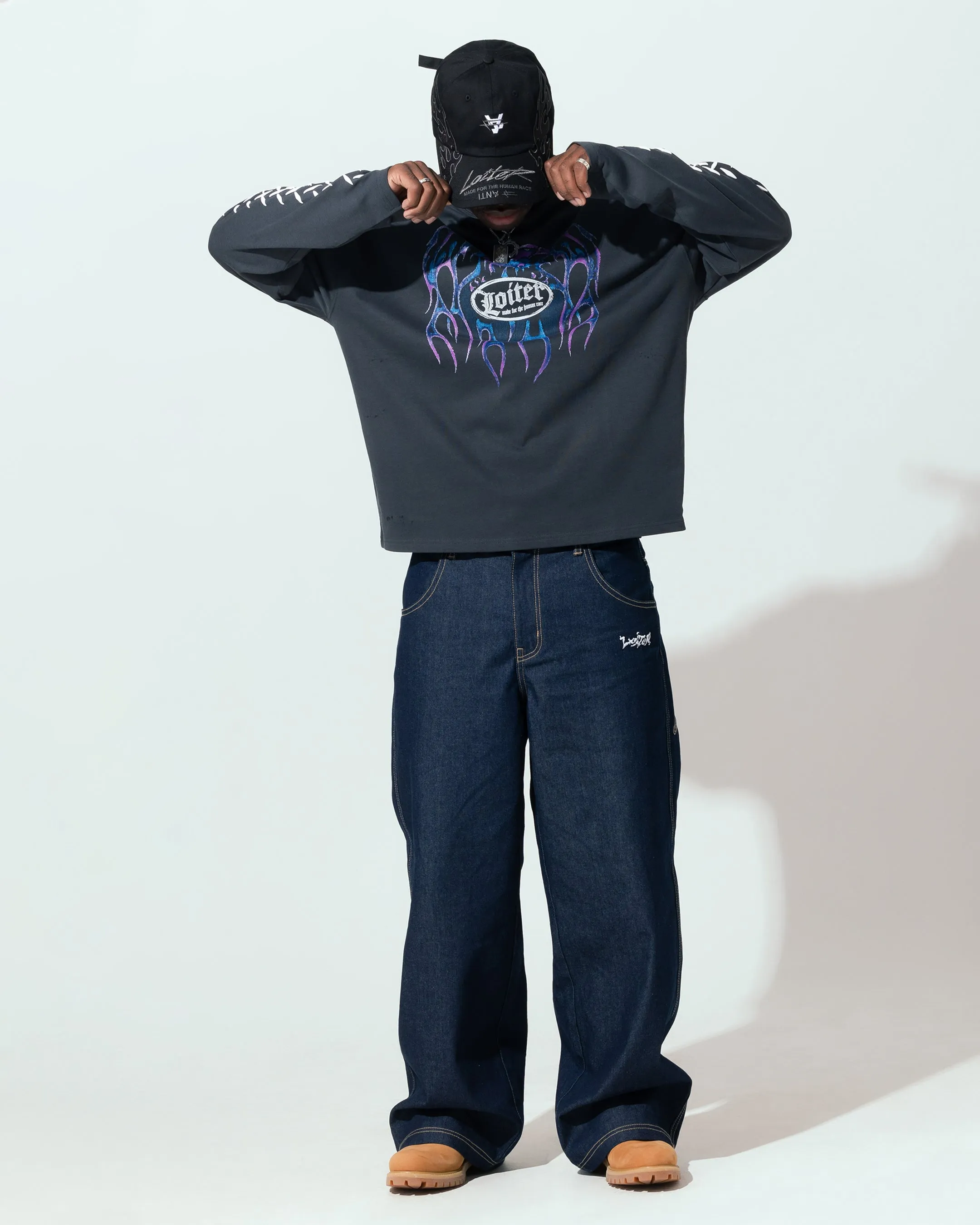 Loiter Repressed Box Long Sleeve T-Shirt Charcoal sold by Culture Kings product image thumbnail 4