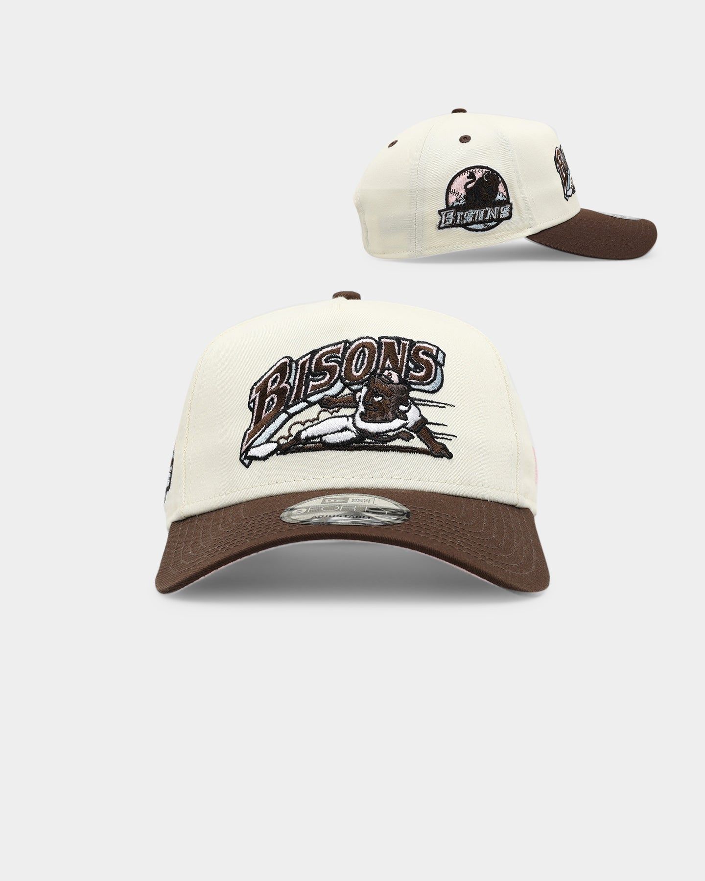 New Era Buffalo Bisons 'Neapolitan Ice Cream' 9FORTY A-Frame Snapback Chrome White sold by Culture Kings
