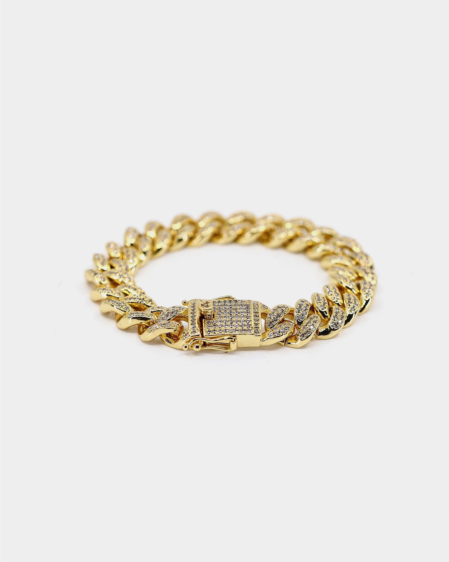 Saint Morta Diamond 7" Cuban Link Bracelet 12MM Gold Plated sold by Culture Kings