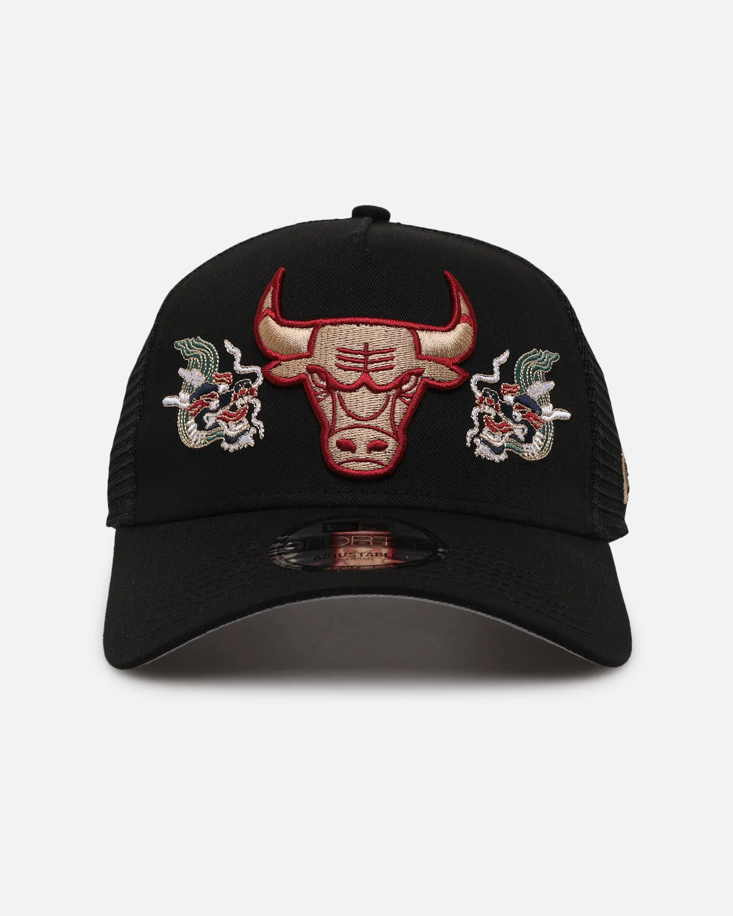 New Era Chicago Bulls 'Dragon Collection' 9FORTY A-Frame Trucker Snapback Black sold by Culture Kings