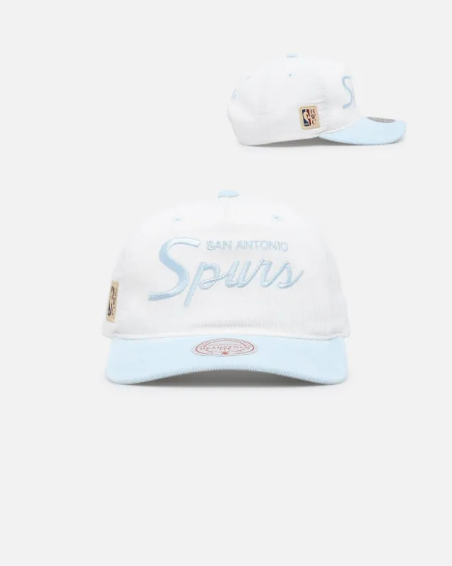 Mitchell & Ness San Antonio Spurs 'Pastel Corduroy' Deadstock Snapback White Cream/Light Blue sold by Culture Kings
