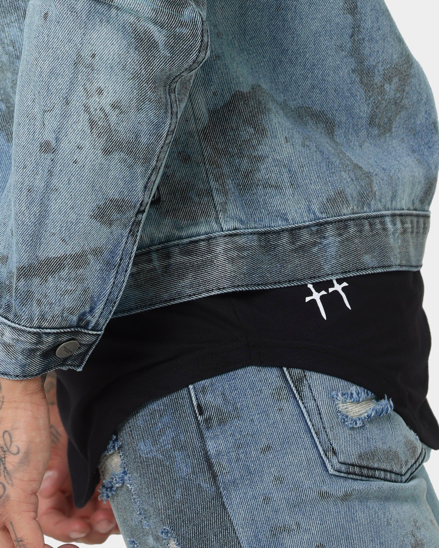 Saint Morta Acid Jean Jacket Blue/Black sold by Culture Kings product image thumbnail 7