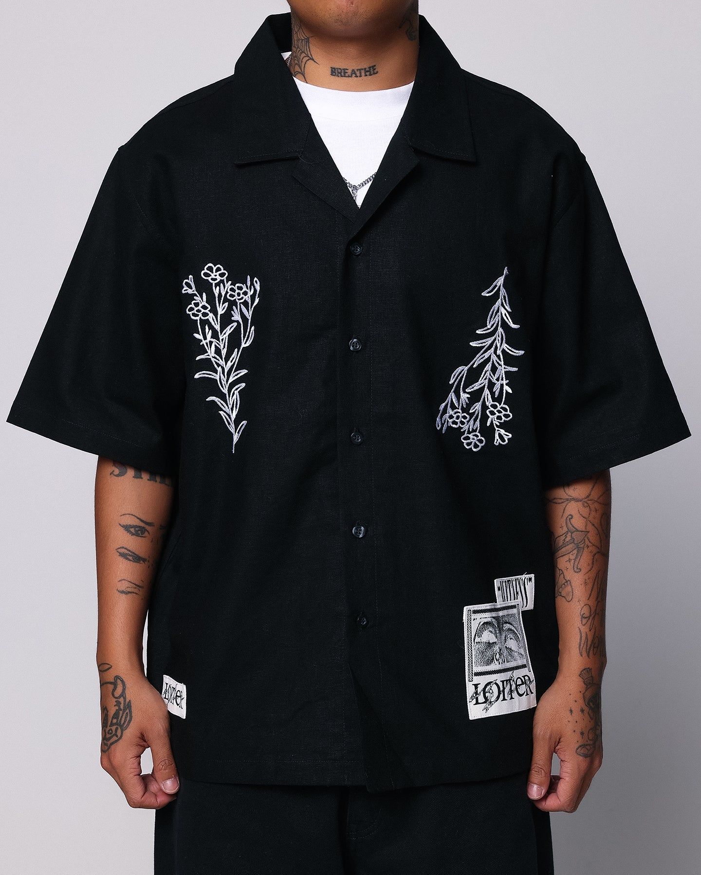 Loiter Witness Button Up T-Shirt Black sold by Culture Kings product image thumbnail 4