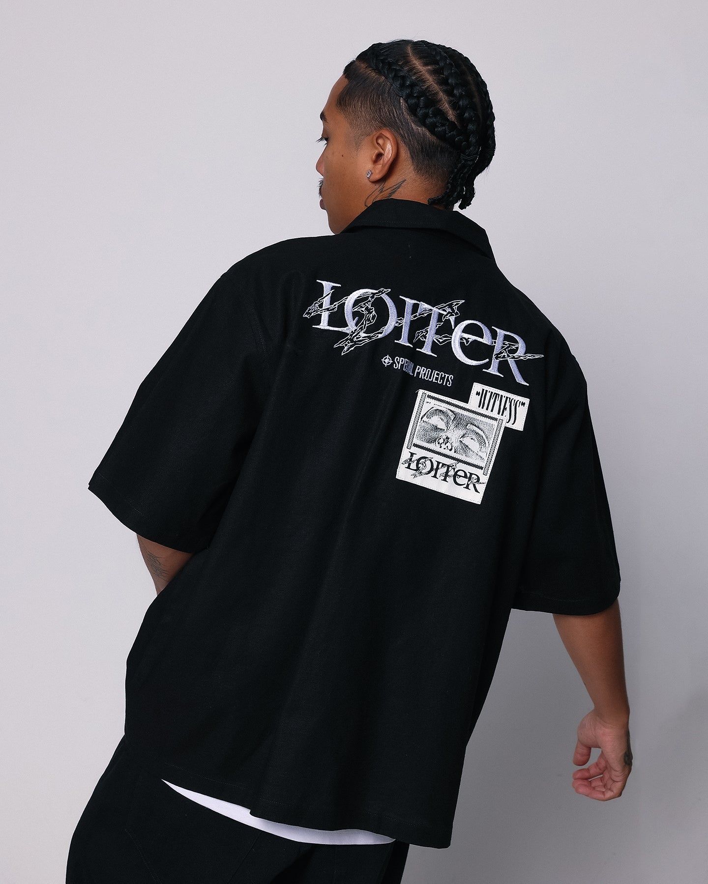 Loiter Witness Button Up T-Shirt Black sold by Culture Kings product image thumbnail 2
