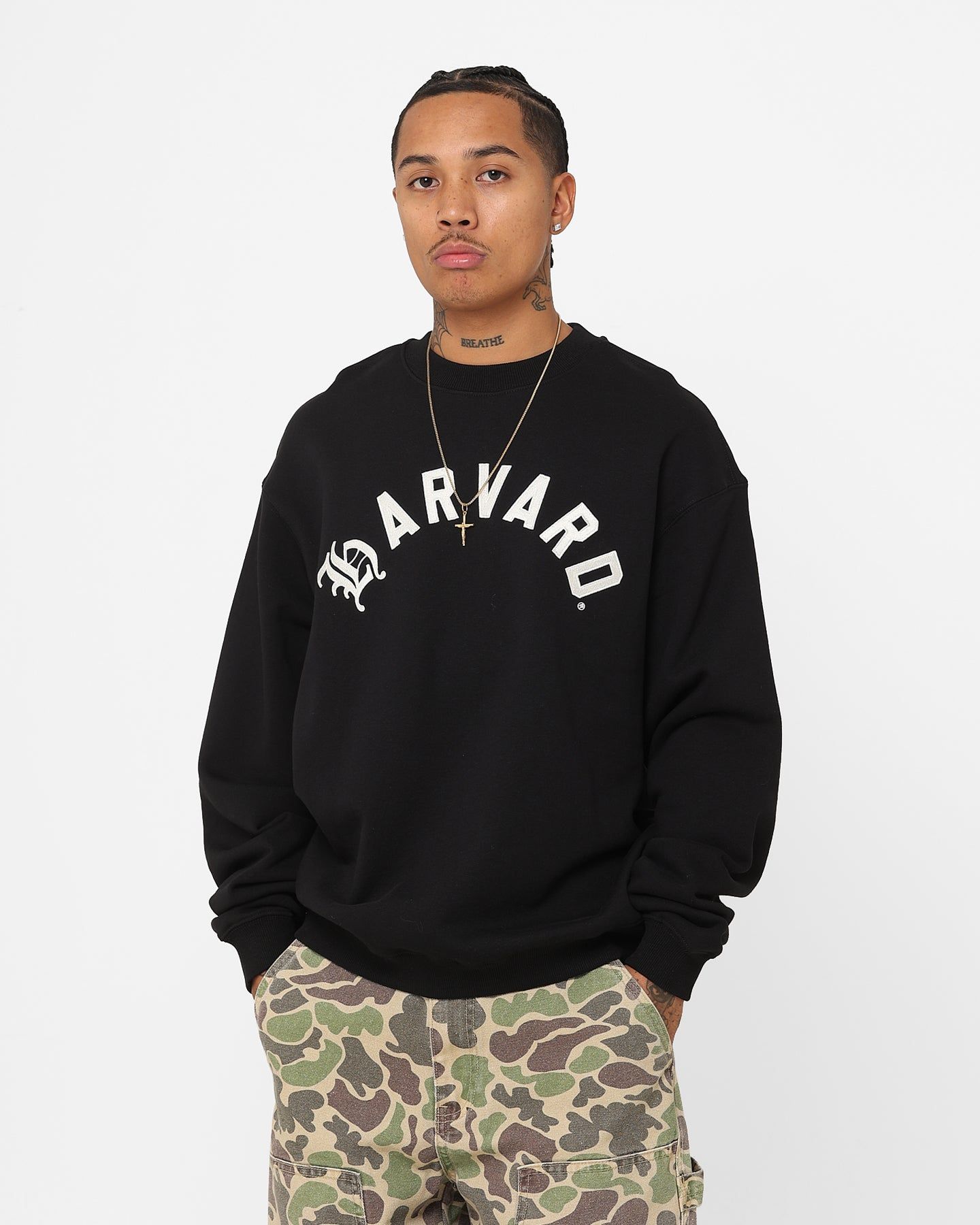The New Establishment Contemporary Logo Harvard Crewneck Black sold by Culture Kings
