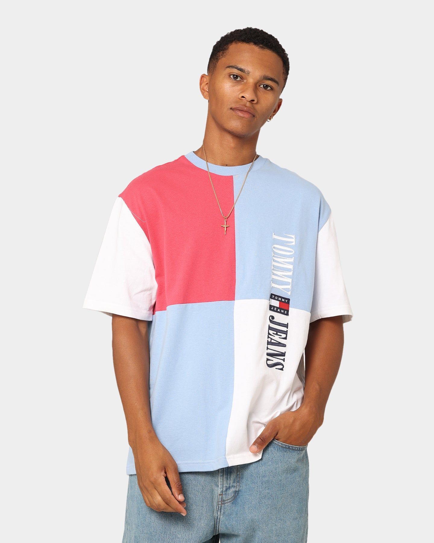 Tommy Jeans TJM Skater Archive Block T-Shirt Pearly Blue sold by Culture Kings
