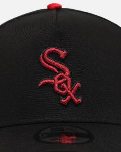 New Era Chicago White Sox 'Satin Scarlet' 9FORTY A-Frame Snapback Black/Scarlet sold by Culture Kings