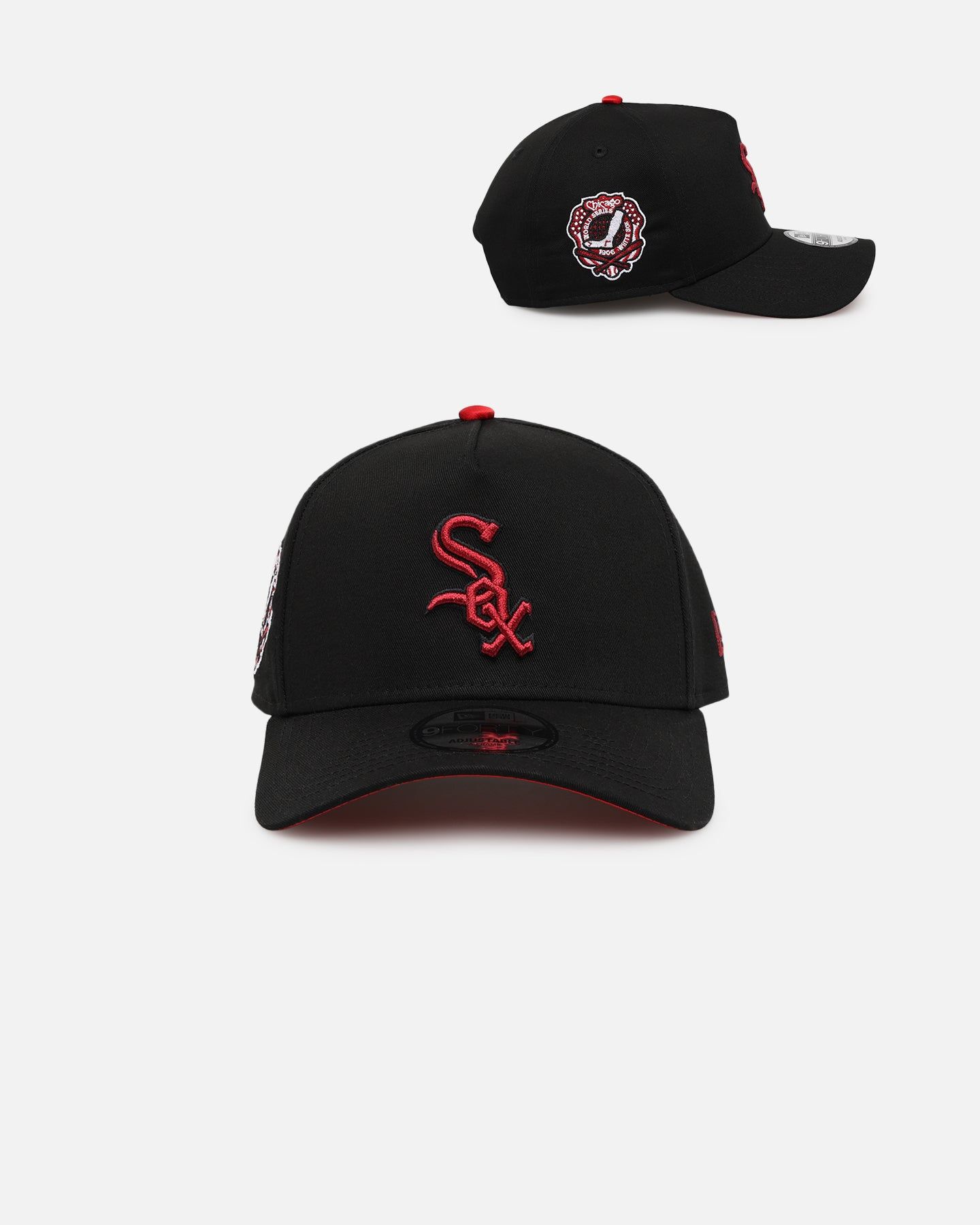 New Era Chicago White Sox 'Satin Scarlet' 9FORTY A-Frame Snapback Black/Scarlet sold by Culture Kings