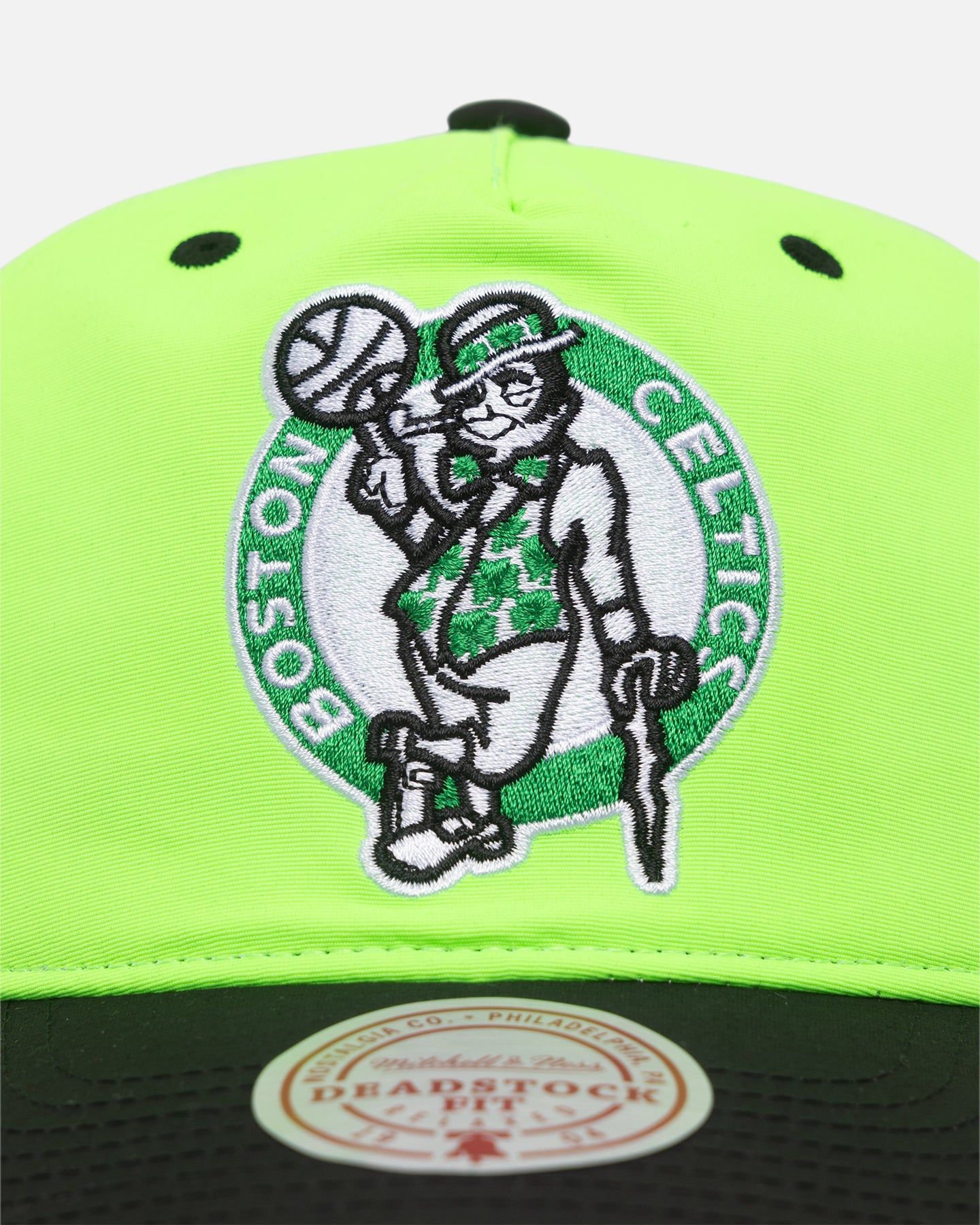 Mitchell & Ness Boston Celtics Nylon Deadstock 2-Tone Snapback Neon Green/Black sold by Culture Kings product image thumbnail 5