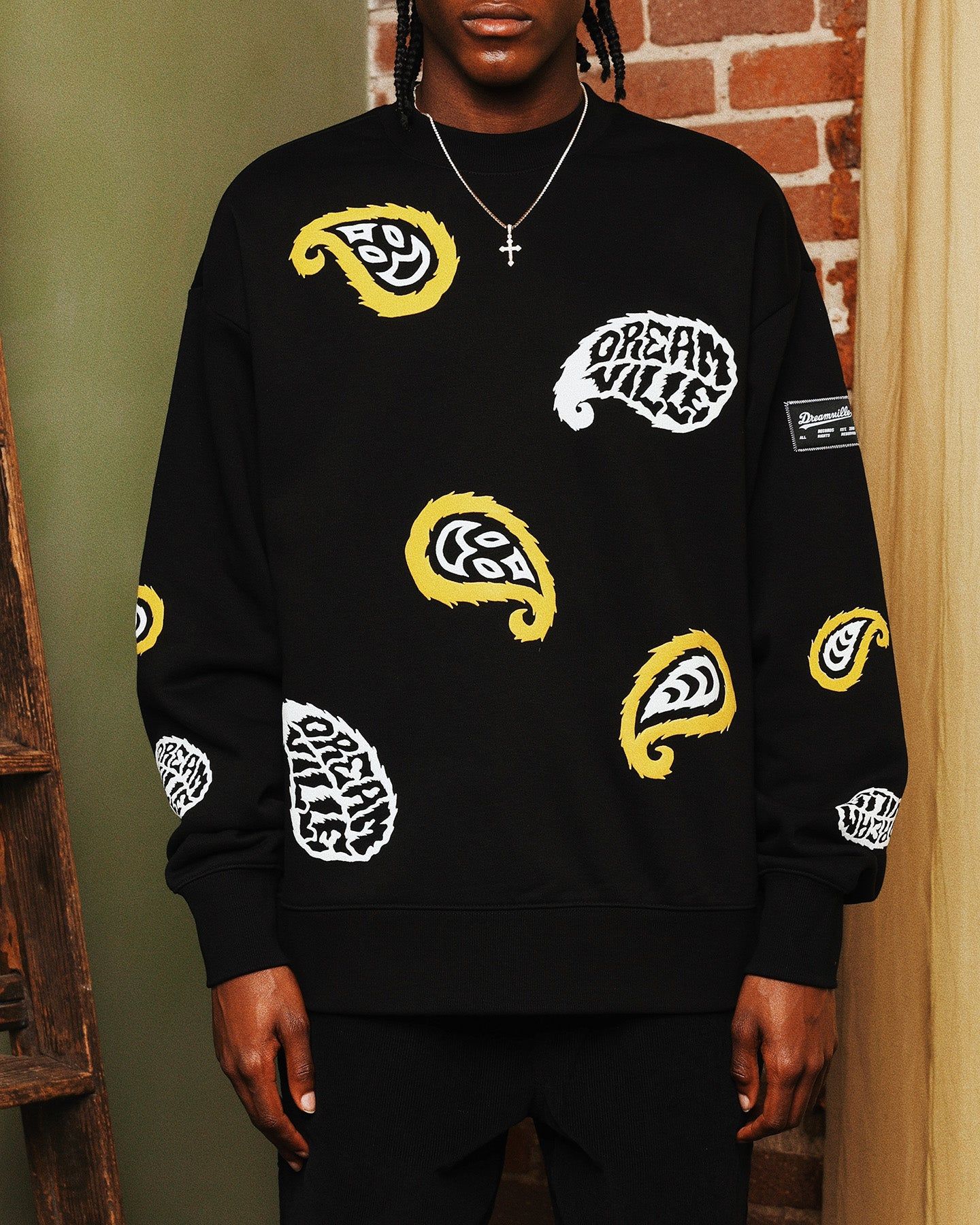 Dreamville Paisley Crewneck Black sold by Culture Kings product image thumbnail 4