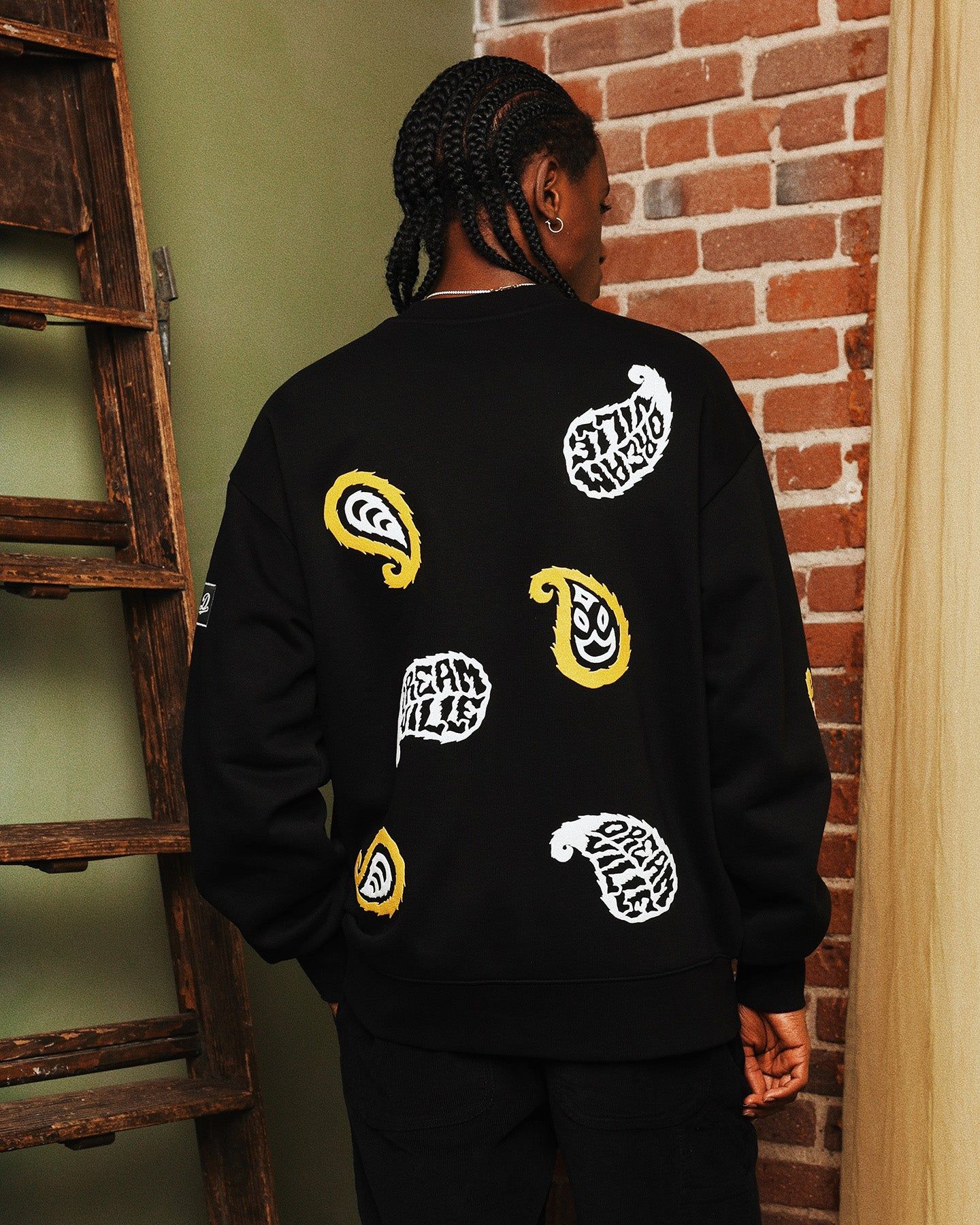 Dreamville Paisley Crewneck Black sold by Culture Kings product image thumbnail 2