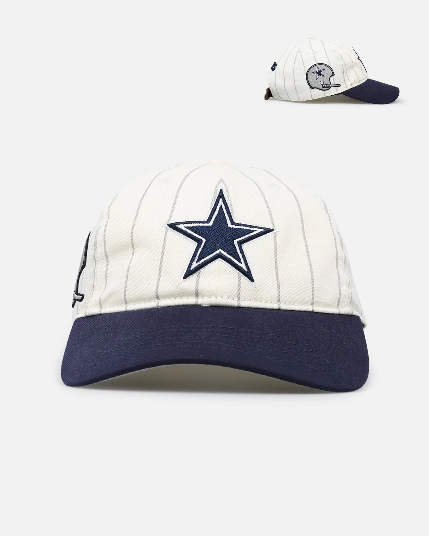Pro Standard Dallas Cowboys Pinstripe Classic Dad Hat Strapback Eggshell/Yellow sold by Culture Kings