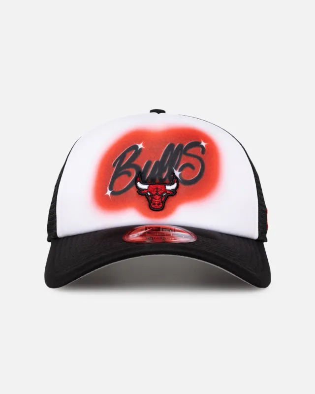 New Era Chicago Bulls 'Airbrush' 9FORTY A-Frame Trucker Snapback White/OTC sold by Culture Kings