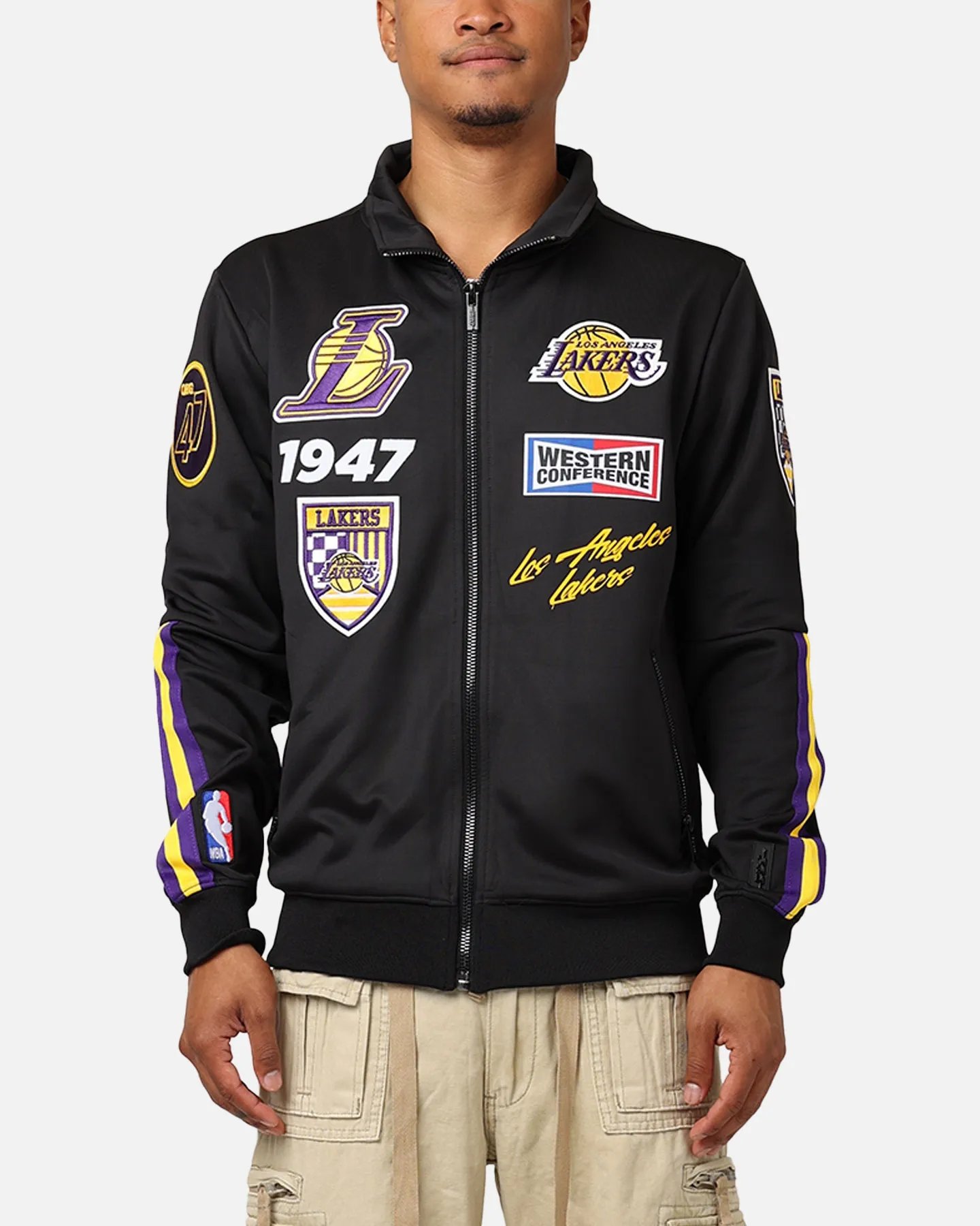 Pro Standard Los Angeles Lakers Fast Lane Track Jacket Black/Purple sold by Culture Kings