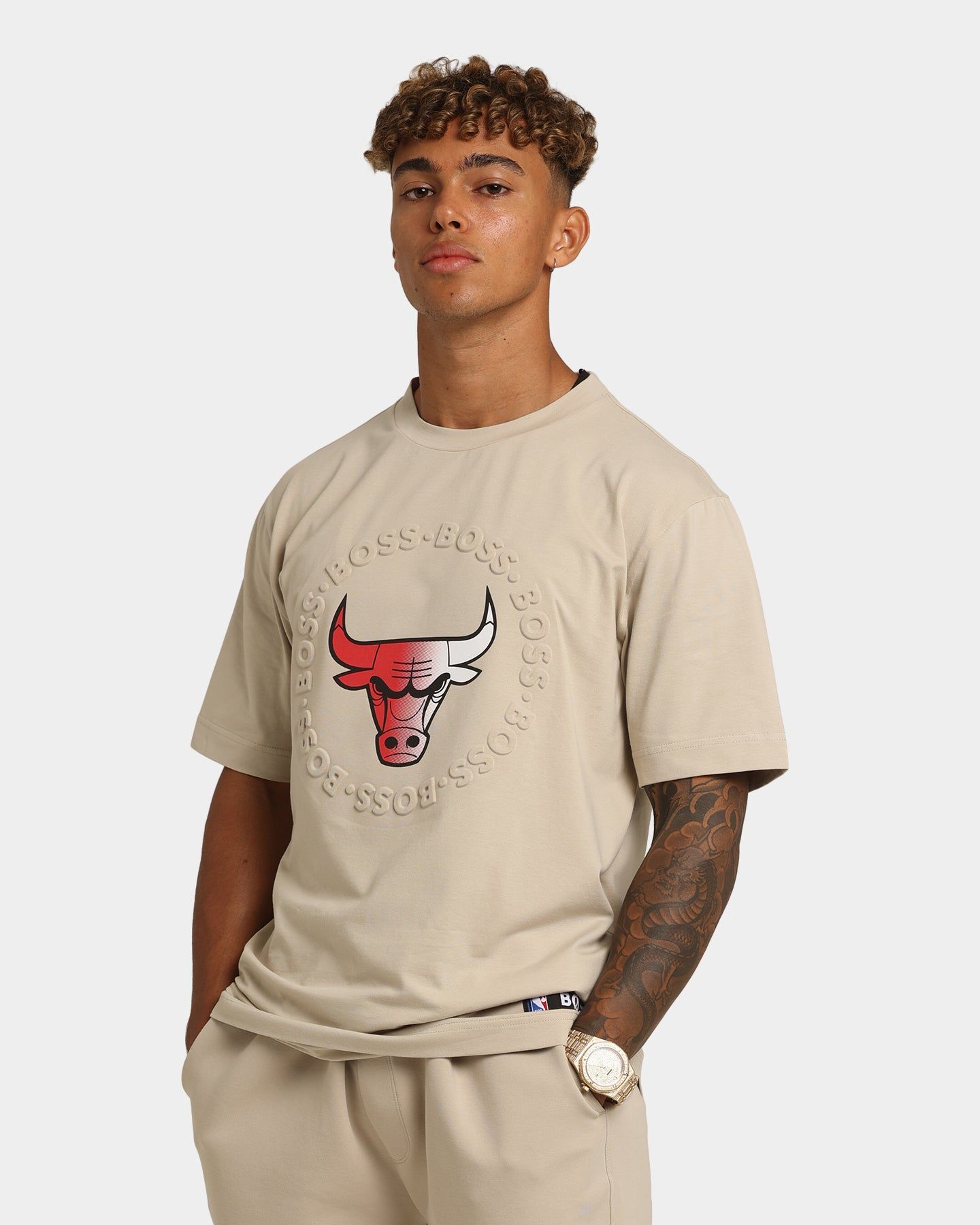 Hugo Boss Hugo Boss X NBA Basic Chicago Bulls Short Sleeve T-Shirt Light Beige sold by Culture Kings product image thumbnail 2