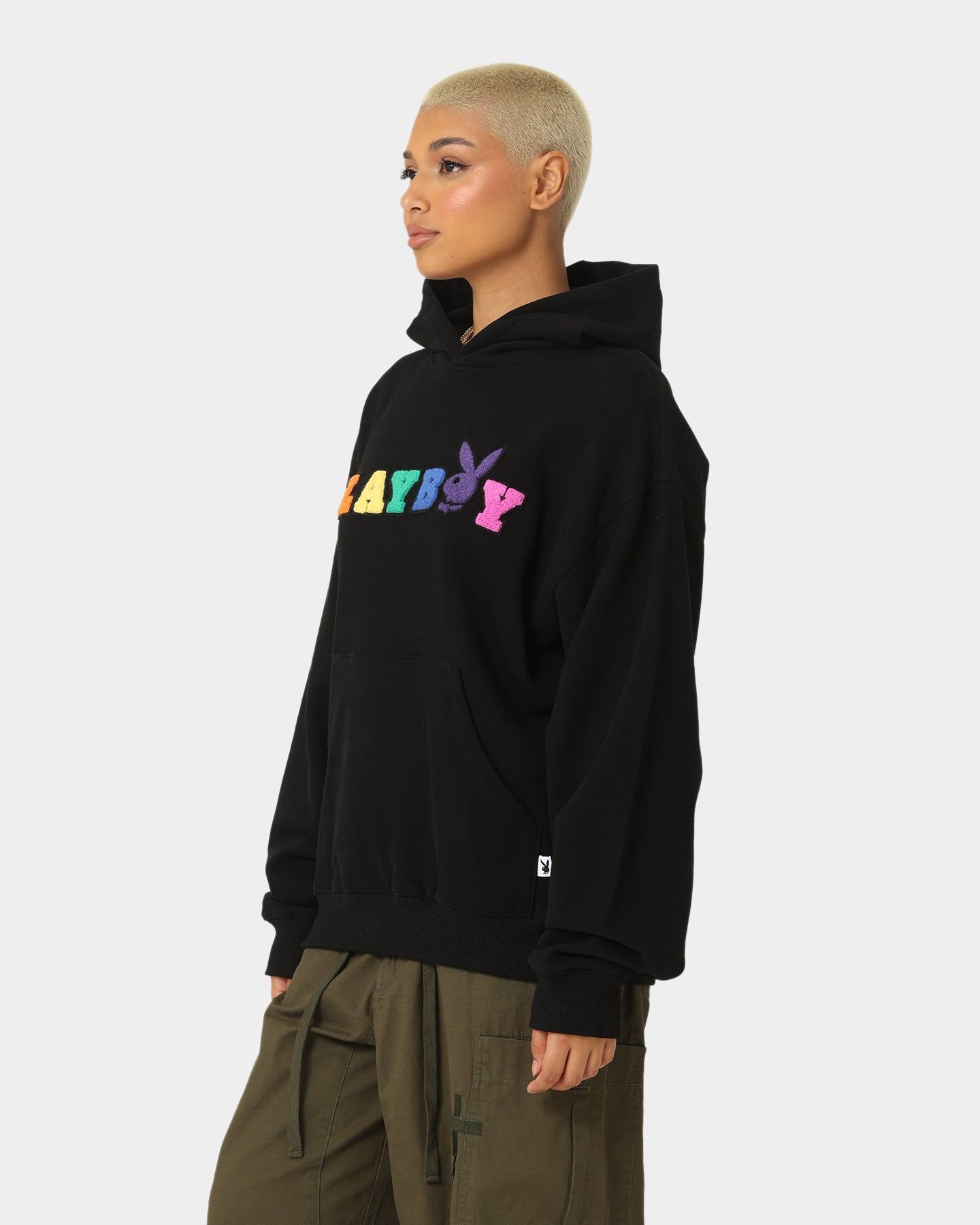 Playboy By CK Chenille Wordmark Hoodie Black sold by Culture Kings product image thumbnail 7