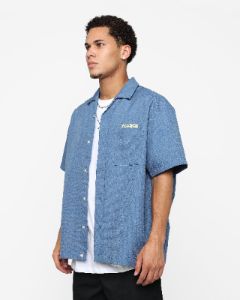 X-Large Drawing OG Open Collar T-Shirt Blue sold by Culture Kings